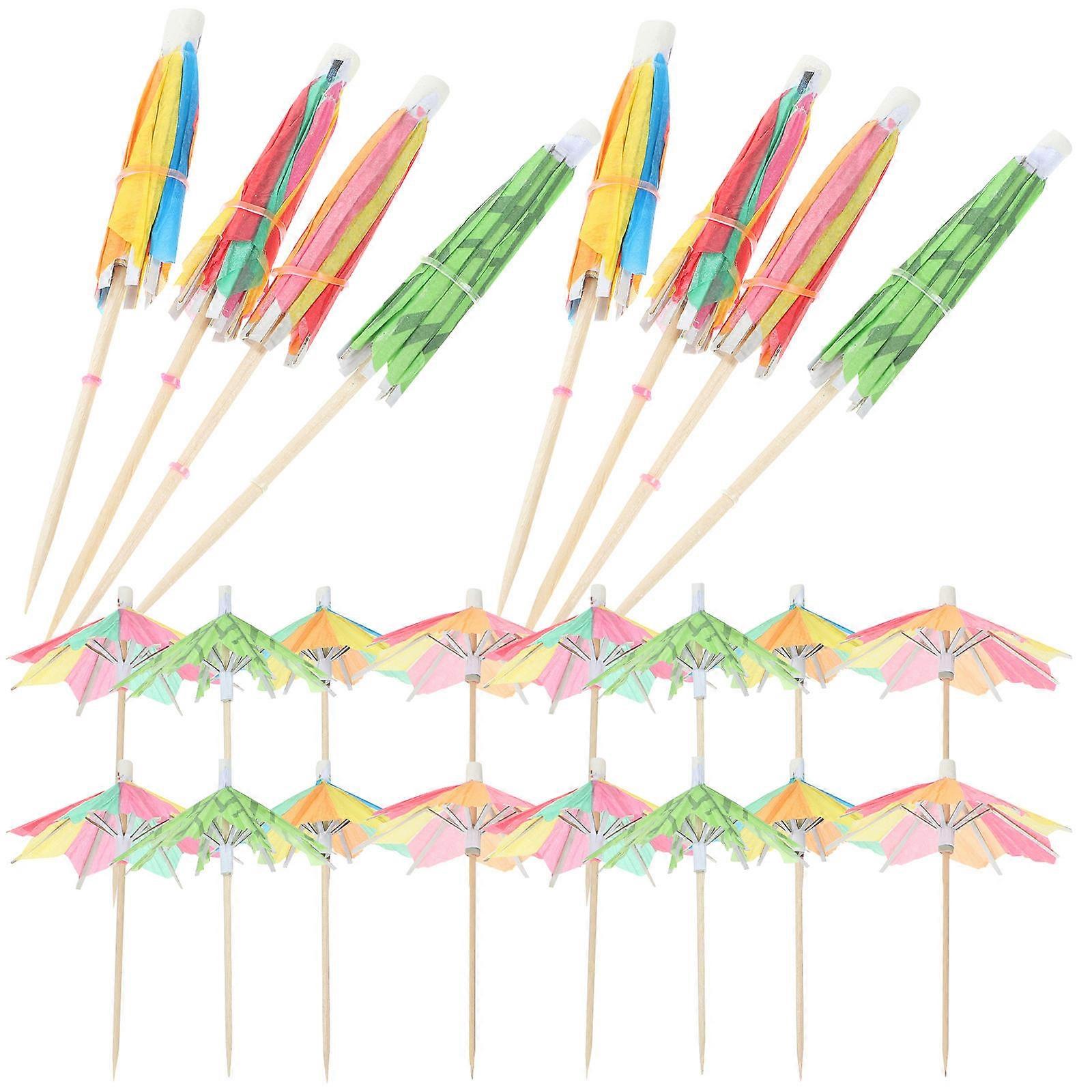 Beverage Umbrella Disposable Cocktail Picks For Appetizers Small Coconut Tree Shape 9x10cm 100Pcs