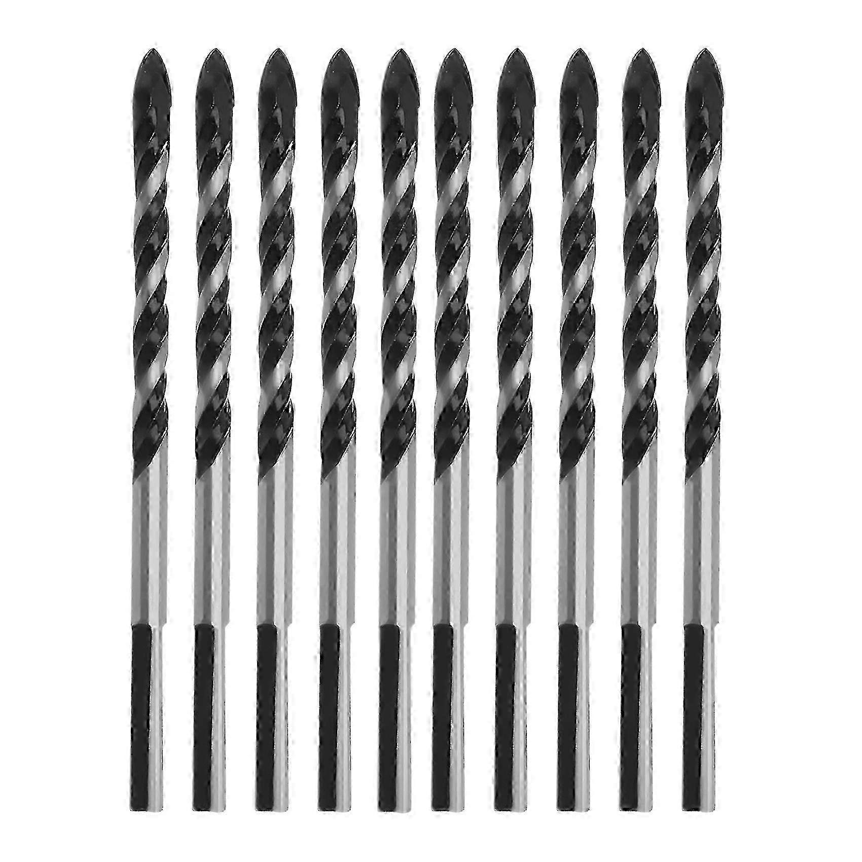 Multipurpose Drill Bits, 10-Piece 6mm Multi-material Drill Bit Set for Drilling in Tile, Glass, Con Edition0722