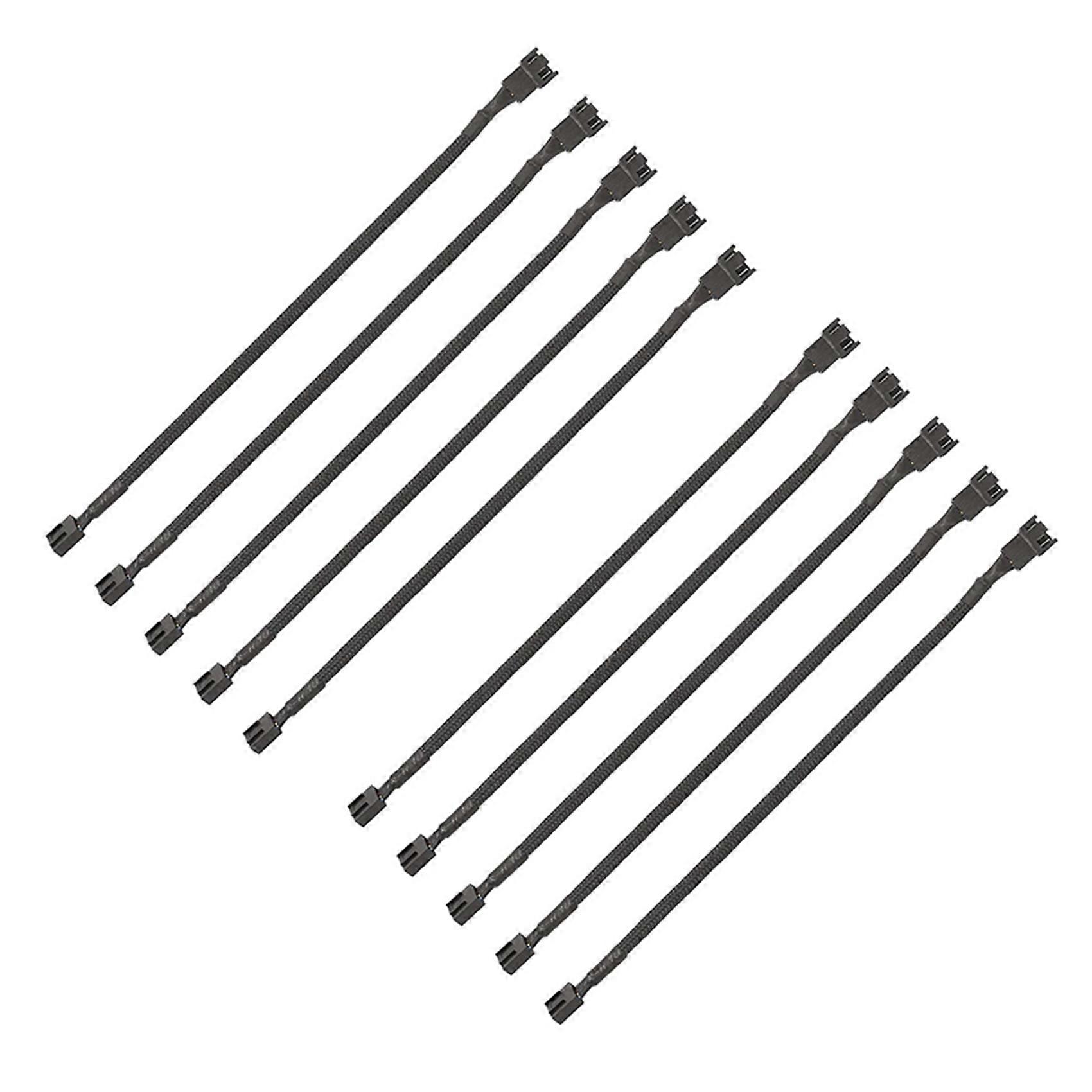 10X PWM Fan Extension Cable - 11.8 Inch PC Fan Extension Cable Compatible with ATX Case 3 Pin & 4 Pi