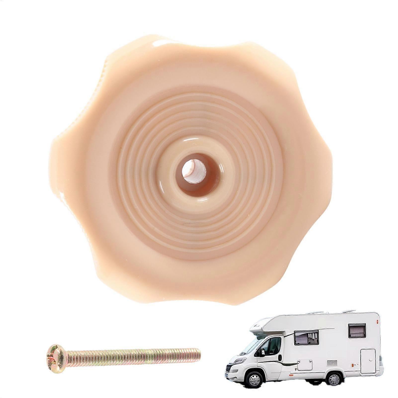 RV window knob replacement, RV vent knob 1inch shaft, interior release by screw, coffee color