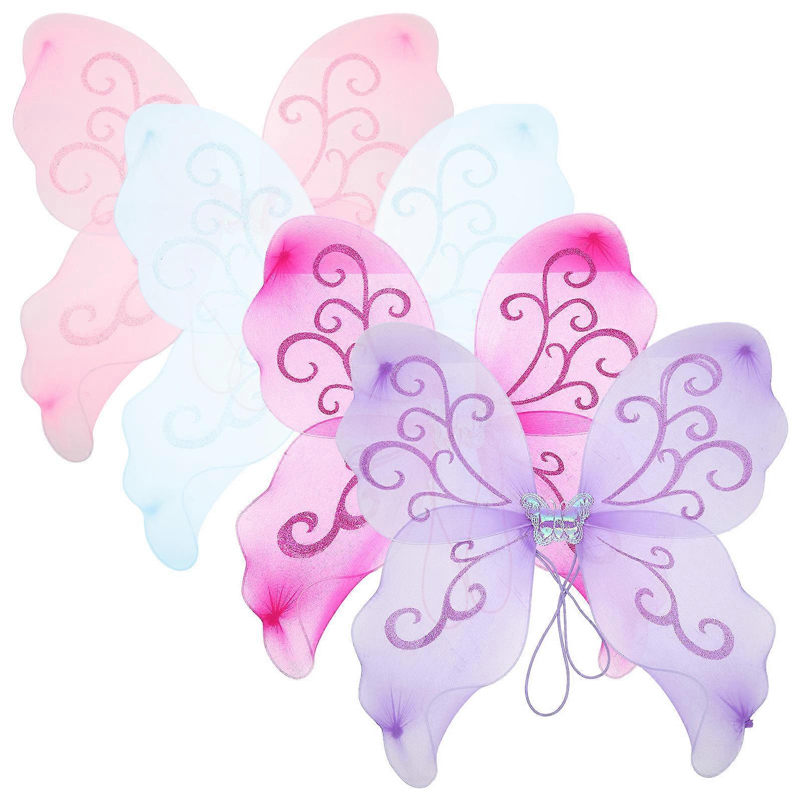 Dress-Up Butterfly Fairy Costume Prop For Creative Play Magenta 4Pcs