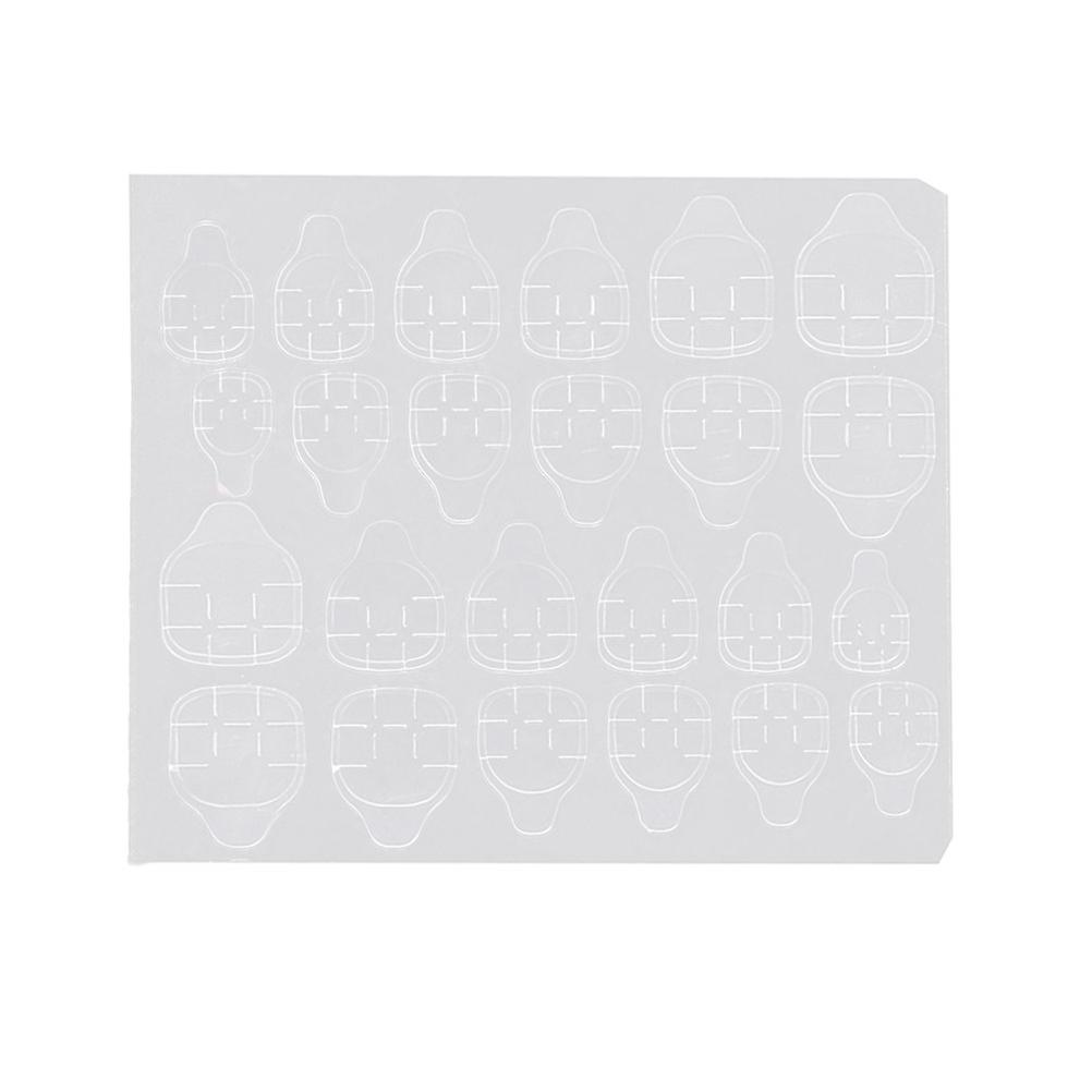 Double-Sided Nail Glue Sticker Nail 24Pcs/Sheet Square White Adhesion 384Set