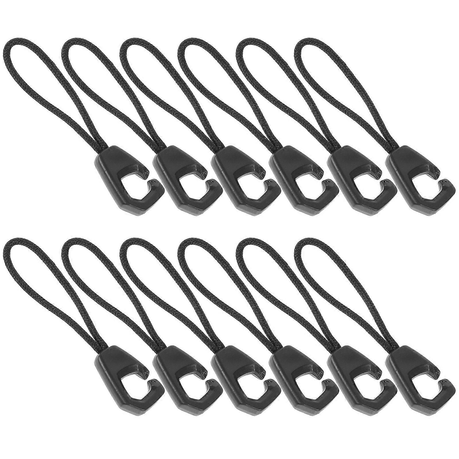 Zipper Head Rope Clothing Puller for Zipper 100Pcs Durable Black Material