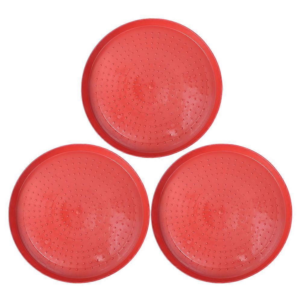 3pcs Durable Chicken Feed Plates Non Slip Feeding Tray Pads for Poultry Quail Goose Fodder Container Use Bright Color Attracts Chickens