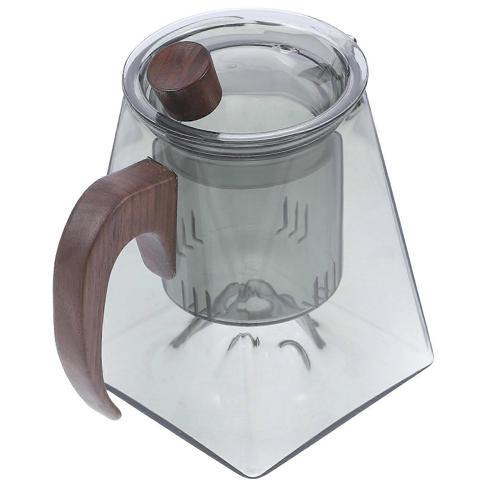 Tea Pot with Infuser for Loose Tea Made of Glass and Wood Suitable for Home Use Transparent 7.08 Inches