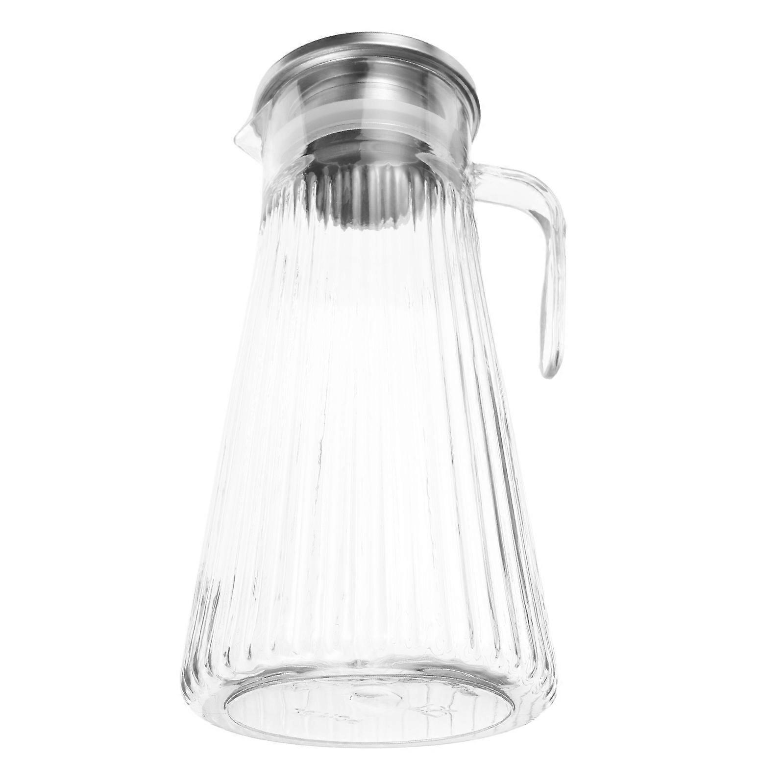 Beverage Pitcher with Lid Water Jug Dispenser for Iced Tea, Juice & Cold Water Modern Design with User Friendly Handle for Home, Restaurant & Bar