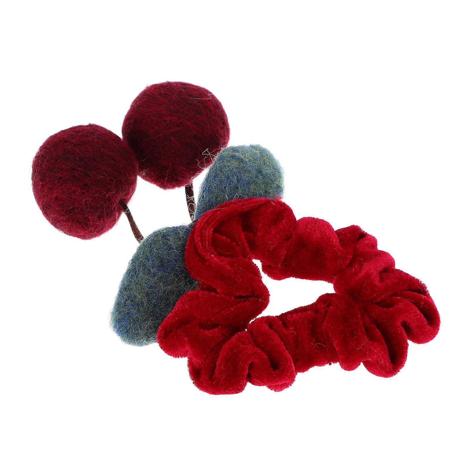 Cherry Hair Band Sweet Style Elastic Hair Scrunchy for Women Festive Red Cloth Material Perfect for Decor and Parties
