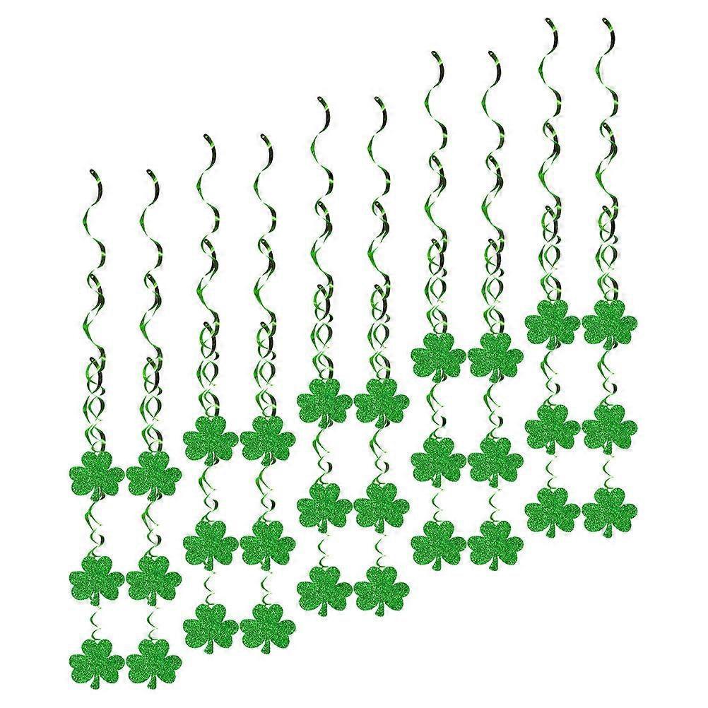 St. Patrick's Day Hanging Swirl Decorations Lucky Shamrock Party Supplies 30Pcs