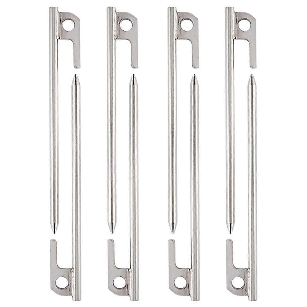 Camping Stakes Made of Stainless Steel for Tent and Canopy 8 Pieces Silver Color Portable Lightweight
