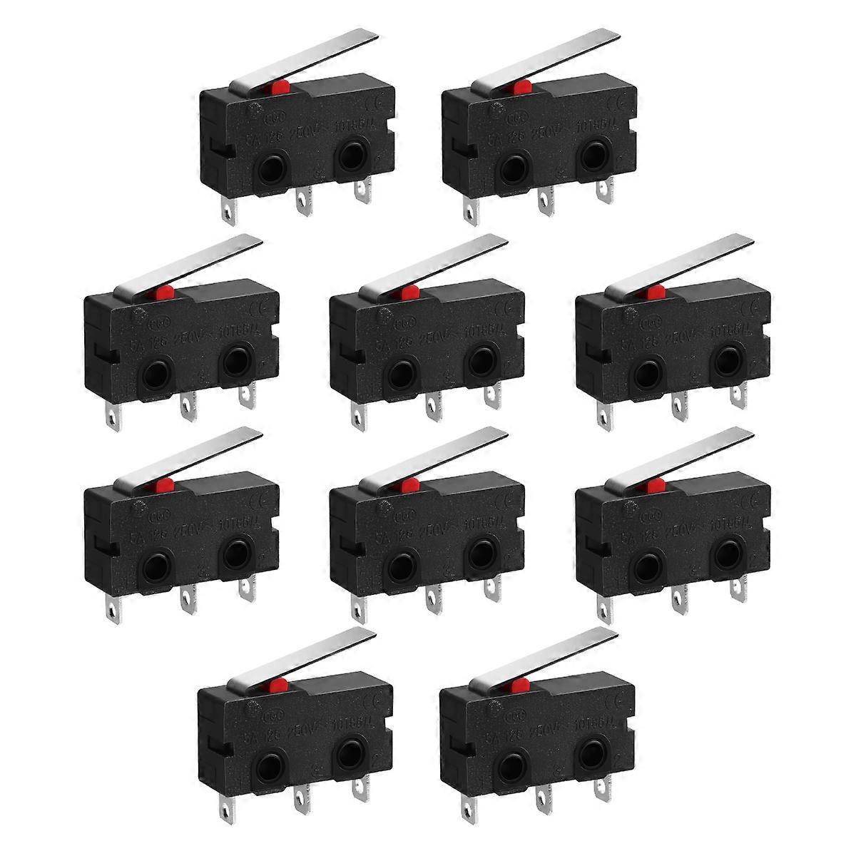 Spdt Miniature Switch Industrial Use Momentary Action Metal 10Pcs