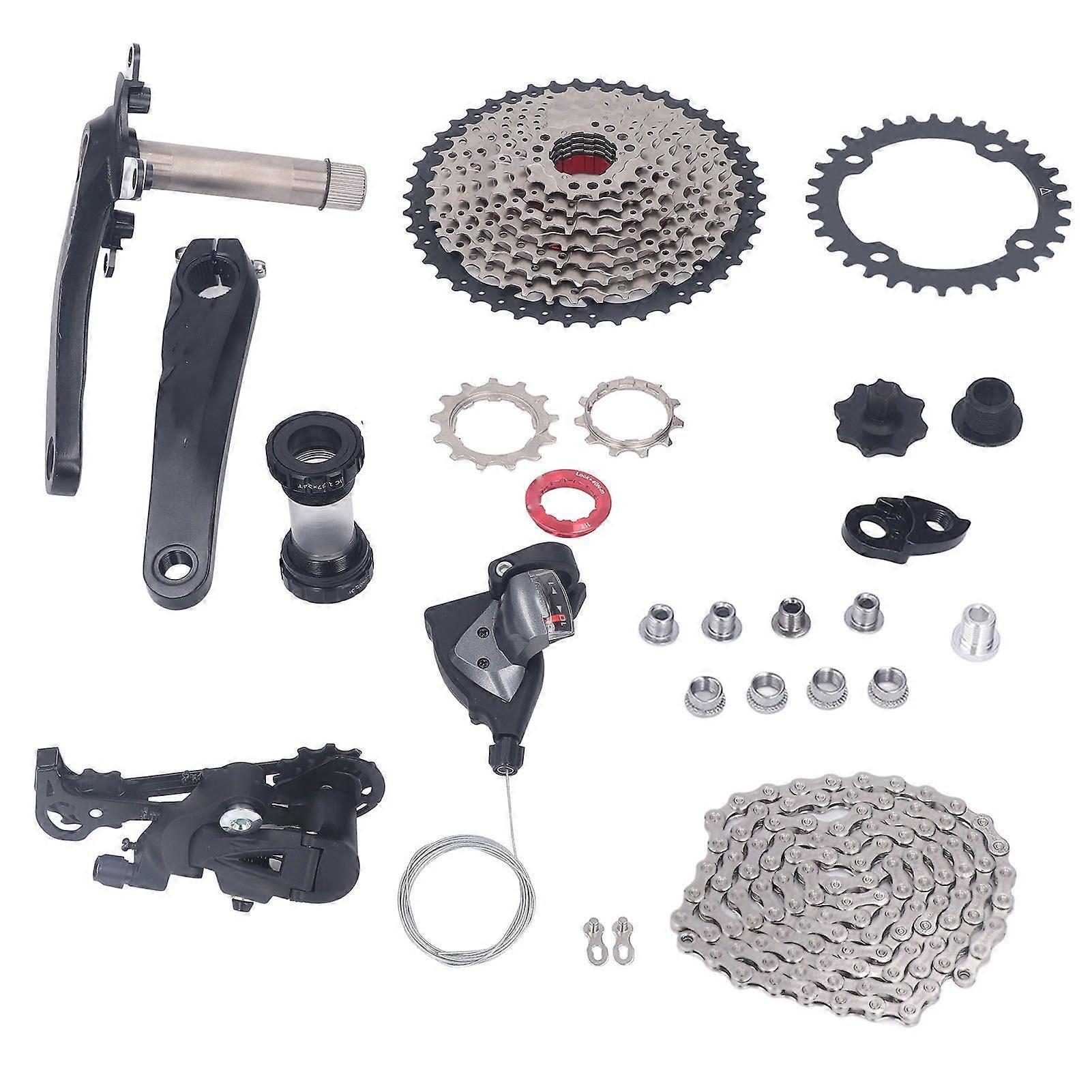 10 Speed Groupset 10 Speed 46T Cassette Crank Arm Bottom Bracket Thumb Shifter Rear Derailleur Set 32T Cassette Sprocket