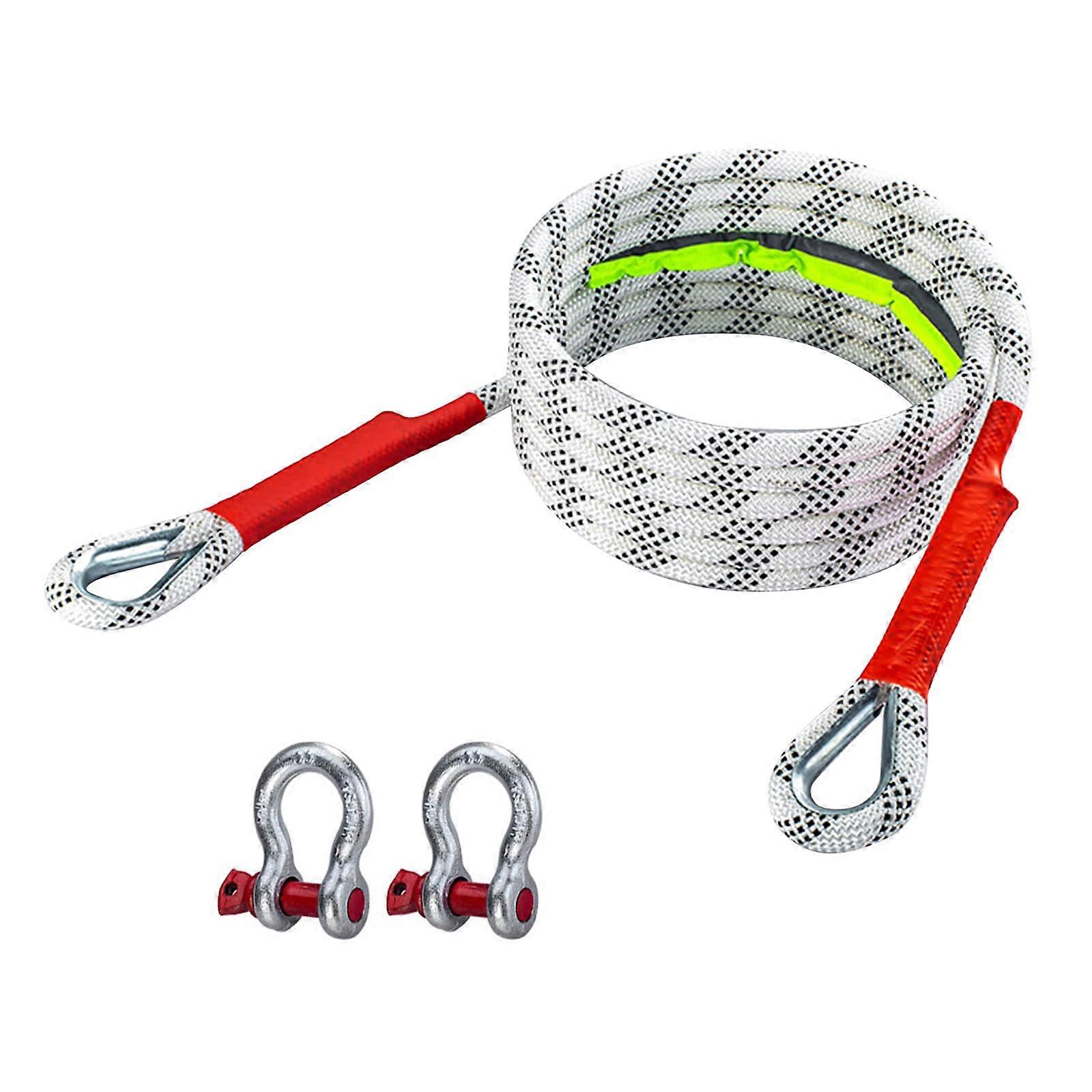 Car Tow Strap 10-Ton With 2 D-Rings Reflective Stripes For Safe Visibility And Stability At Night