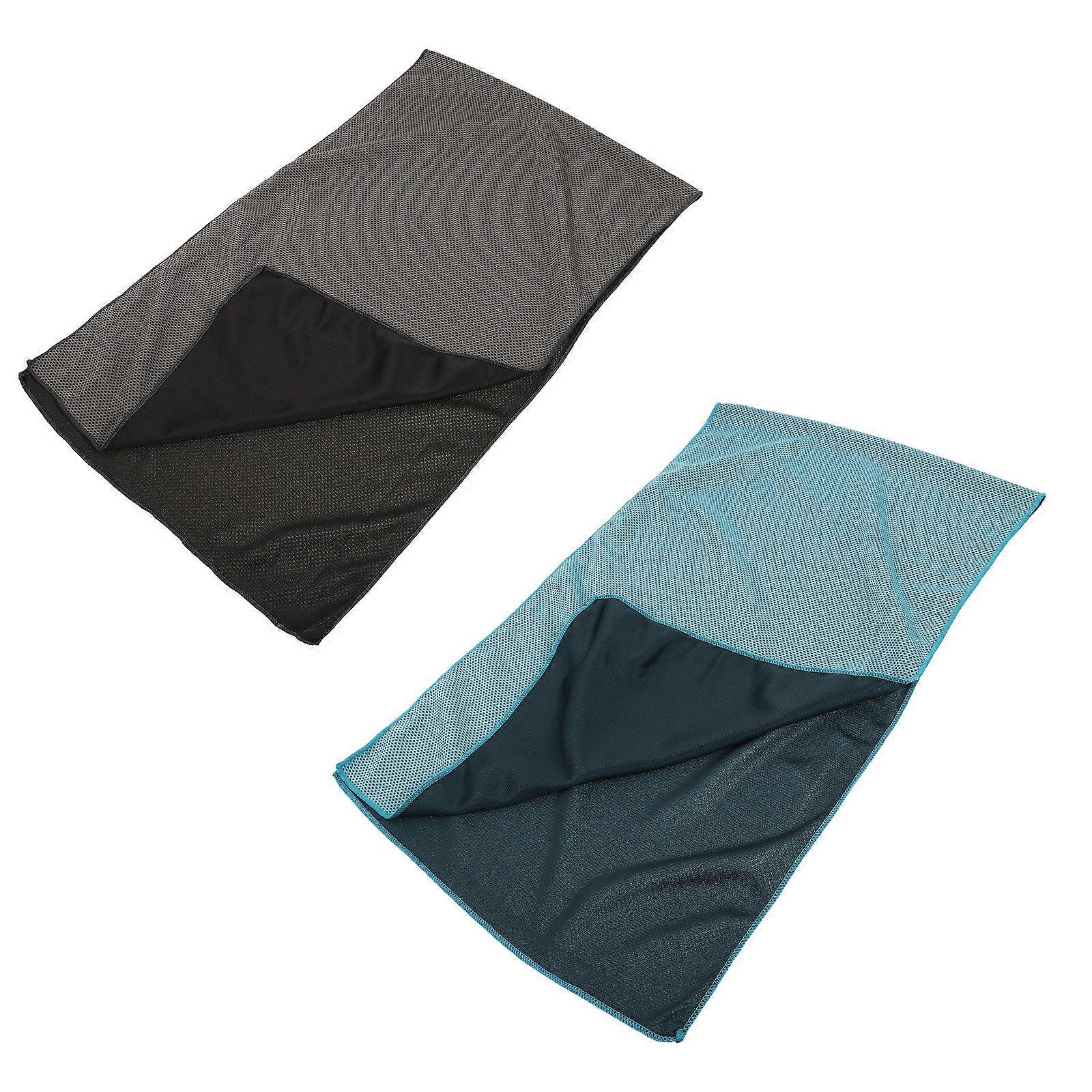 Cooling Towel 2Set Gym Towels Fast Drying Blue For Travel Camping Exercise