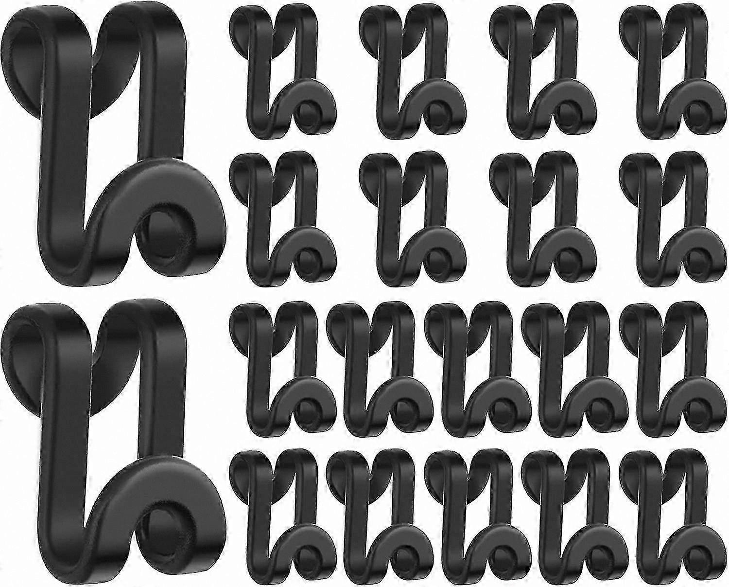 Black Hanger Hooks, 20-Pack Mini Connecting Hooks for Waterfall Hangers