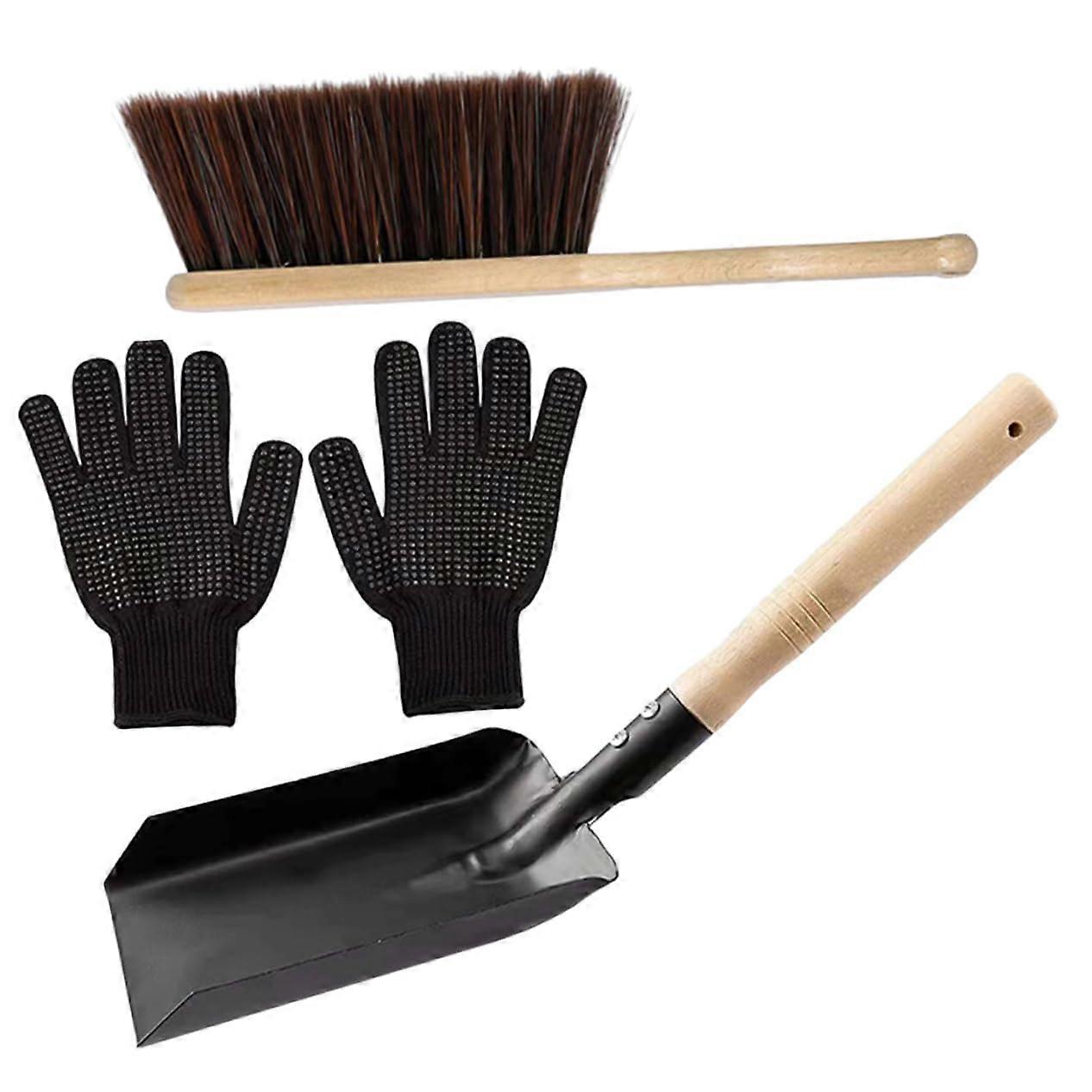 Chimney cleaning set with shovel, brush, and gloves – easy and effective chimney tools for home use, lightweight and simple to store.