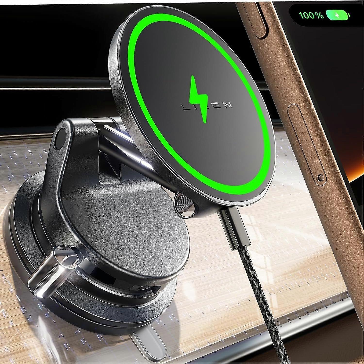 Autotelefonhalter einziehbar [Pro mit Ladefunktion]15W Magsafe Autohalterung