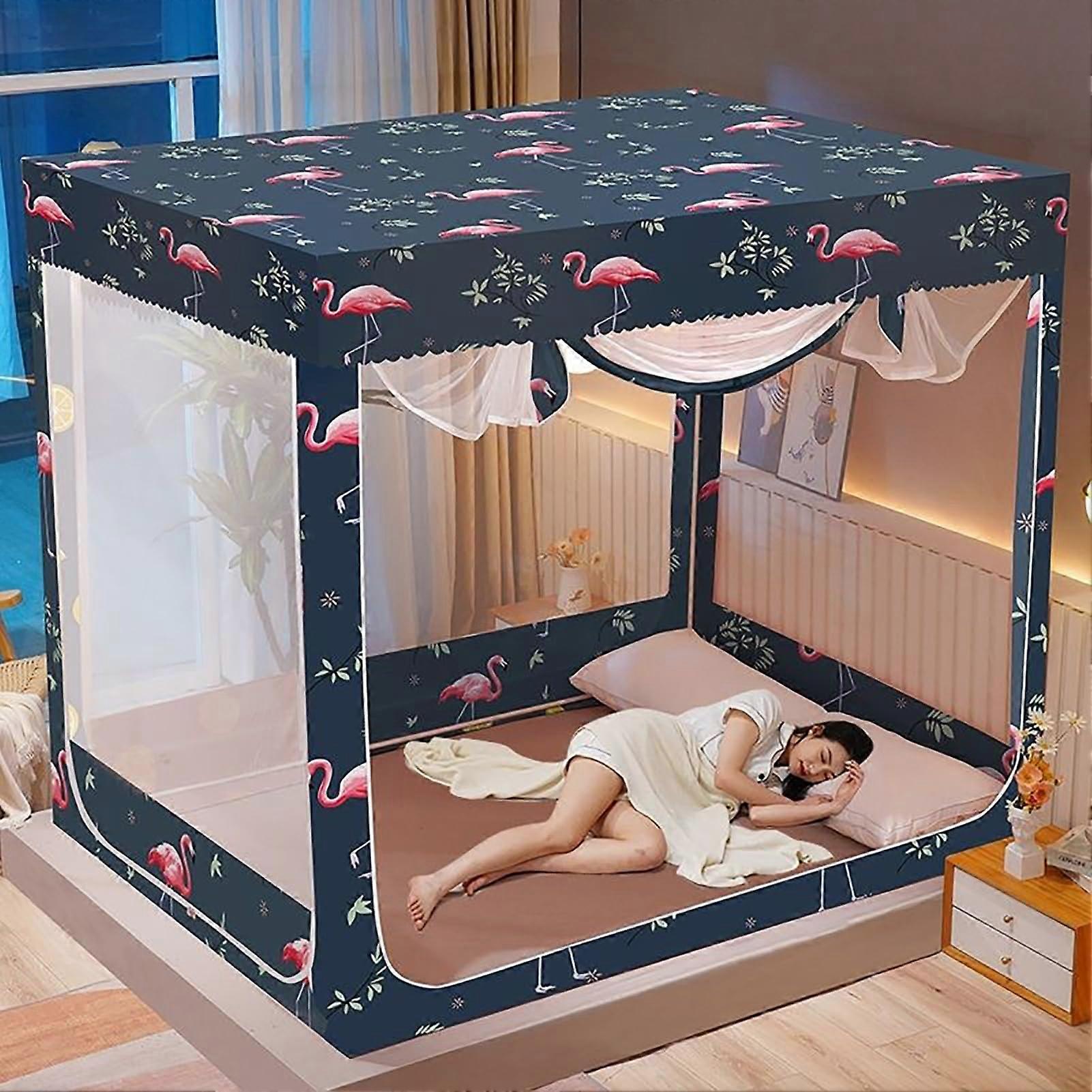 Mosquito Net, Bed Mosquito Net, ThreeDoor Square Yurt AntiMosquito Net, Foldable and Portable, 1.8M*2.0M