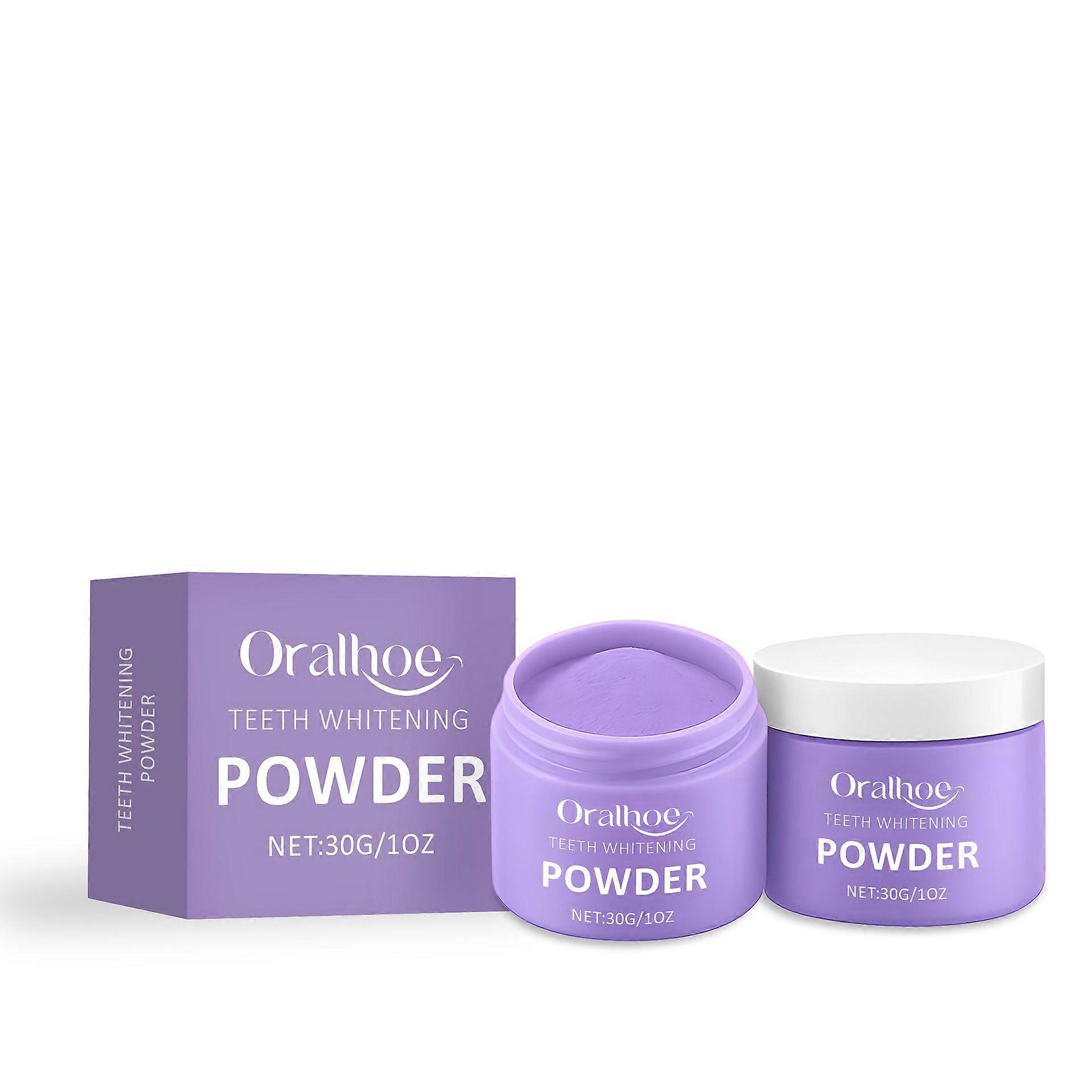 Teeth Whitening Powder, Purple Teeth Brightening Powder, Toothpaste Power, Keep Breath Fresh, Mint Flavor, Gentle Cleansing 30g