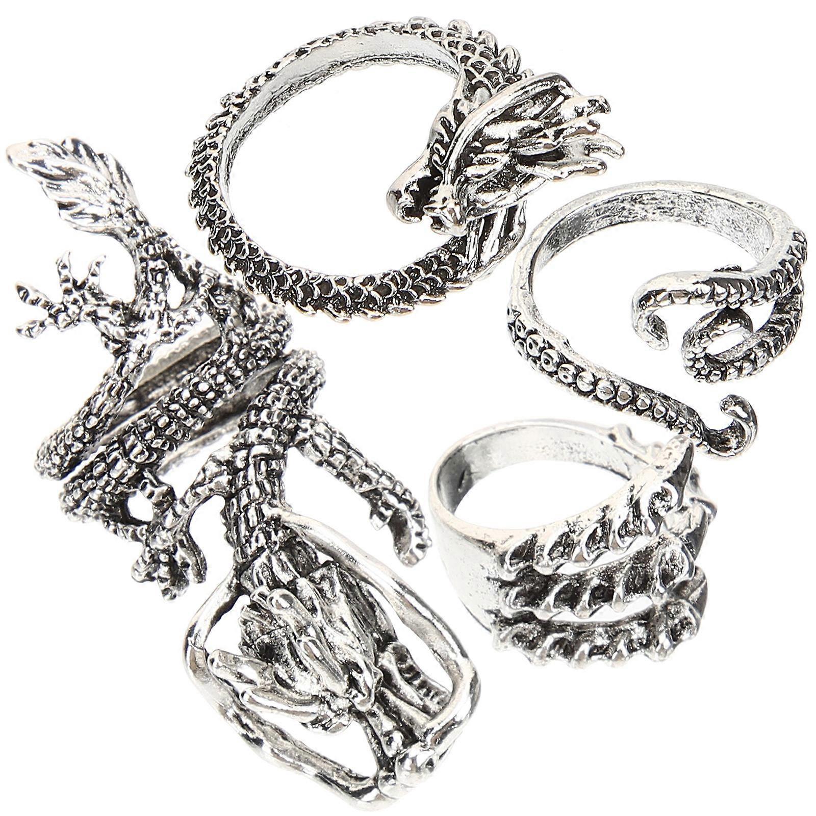 Claw Rings 4Pcs Durable Jewelry For Men With Octopus Shape Made Of Alloy Perfect For Daily Use And Special Occasions