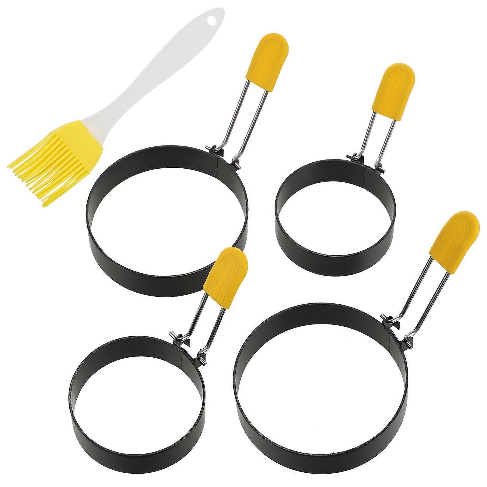 Round Egg Frying Molds 5Pcs Stainless Steel Easy Demoulding for Cooking Enthusiasts and Kitchen Use
