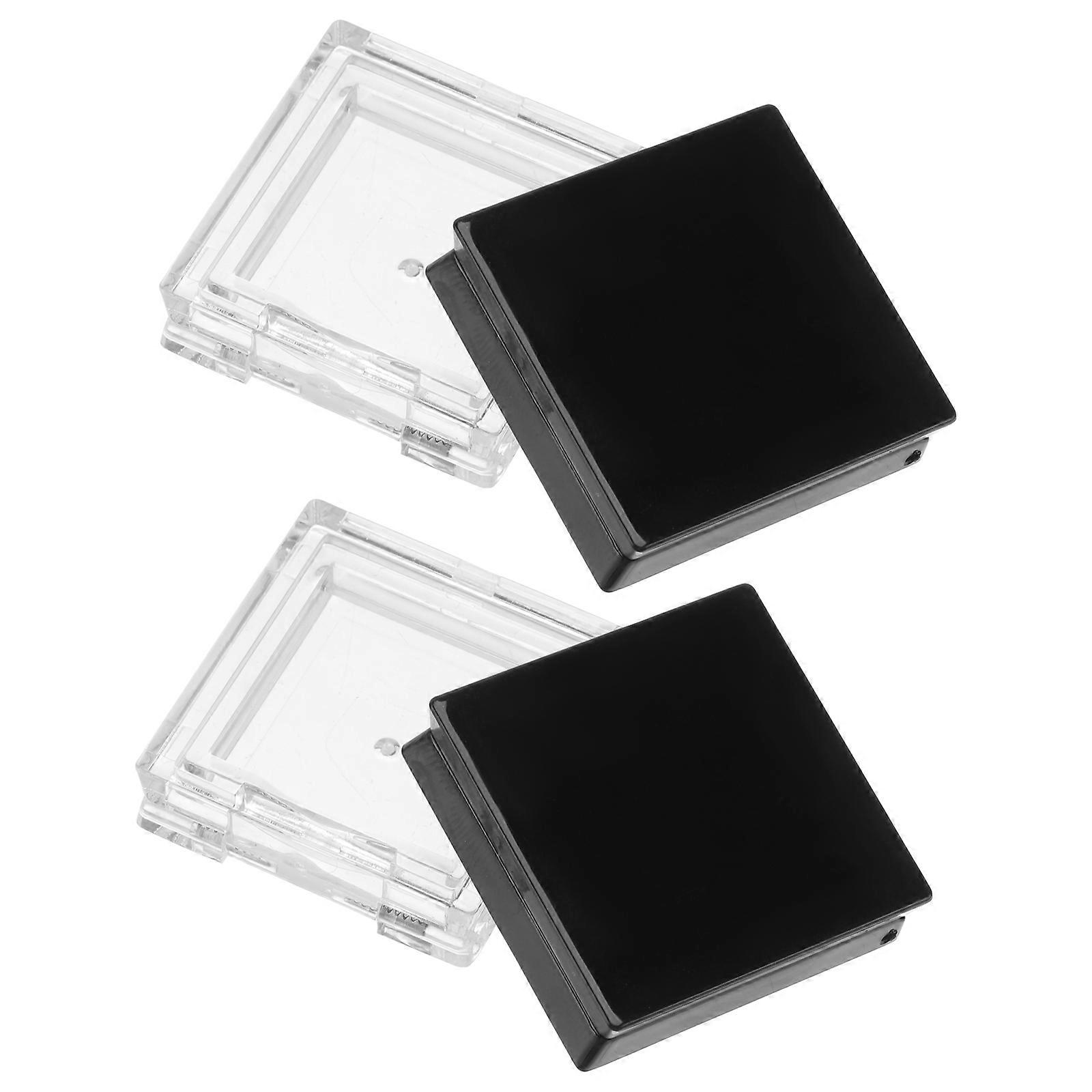 Single Eyeshadow Case Simple Design For Cosmetics Container Women Daily Use Black 4Pcs
