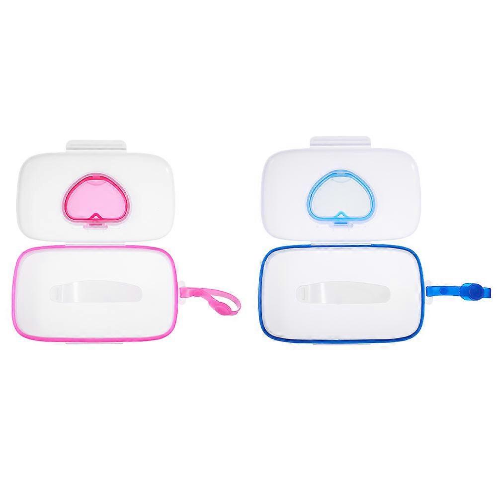 2Pcs Portable Baby Wipes Holders Stroller Hanging Wipes Cases Assorted Colors