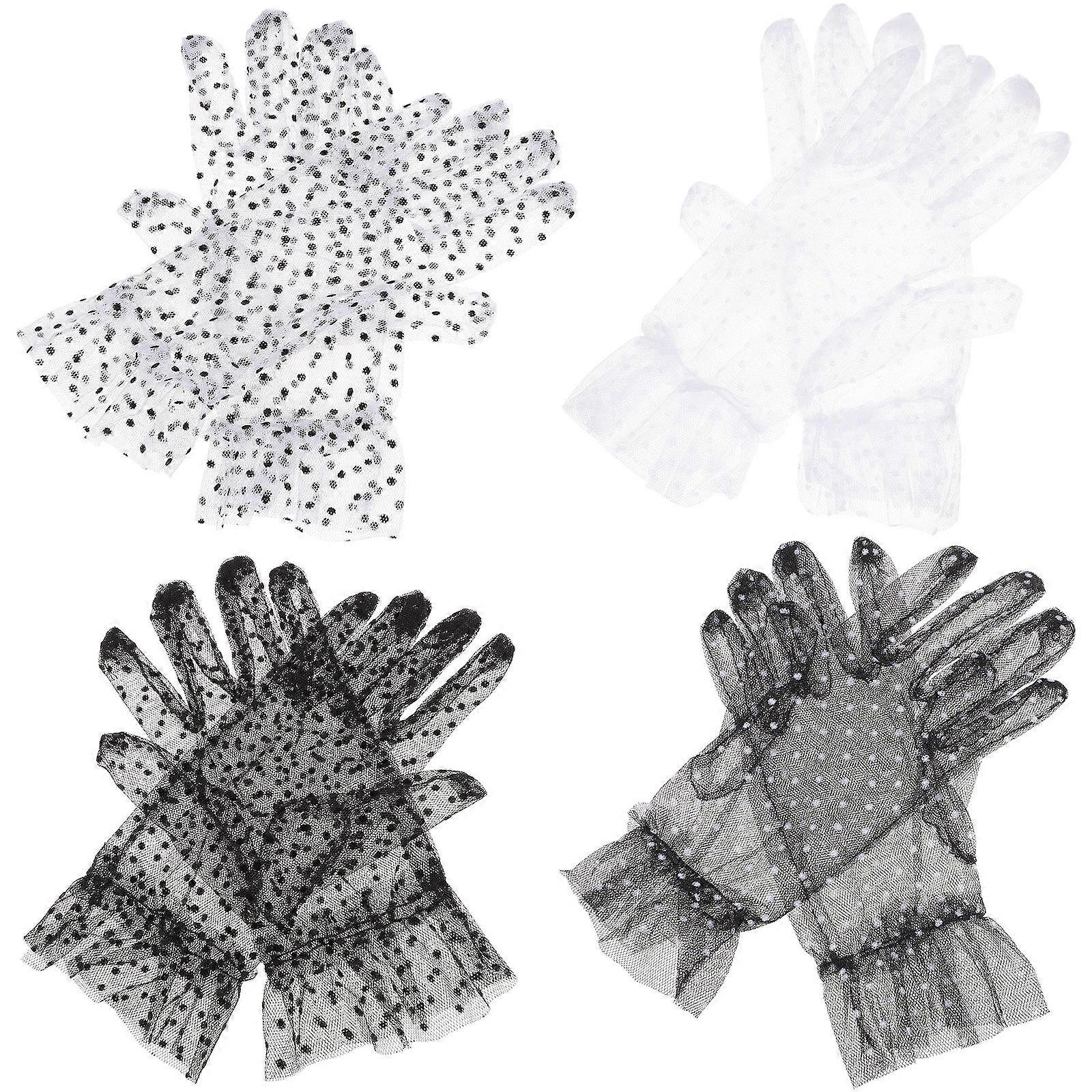 女性用パーティーグローブレースアクセサリーショートレングスアソートカラー日焼け止め4ペア