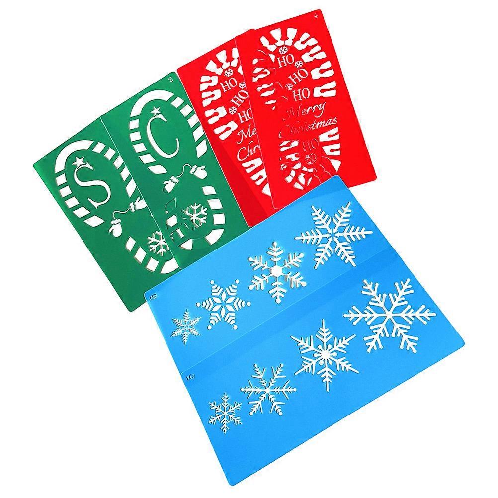 Craft Templates 6Pcs Christmas Decoration Drawing Templates For Crafts 30.5X14Cm Hollow Out Design Assorted Color