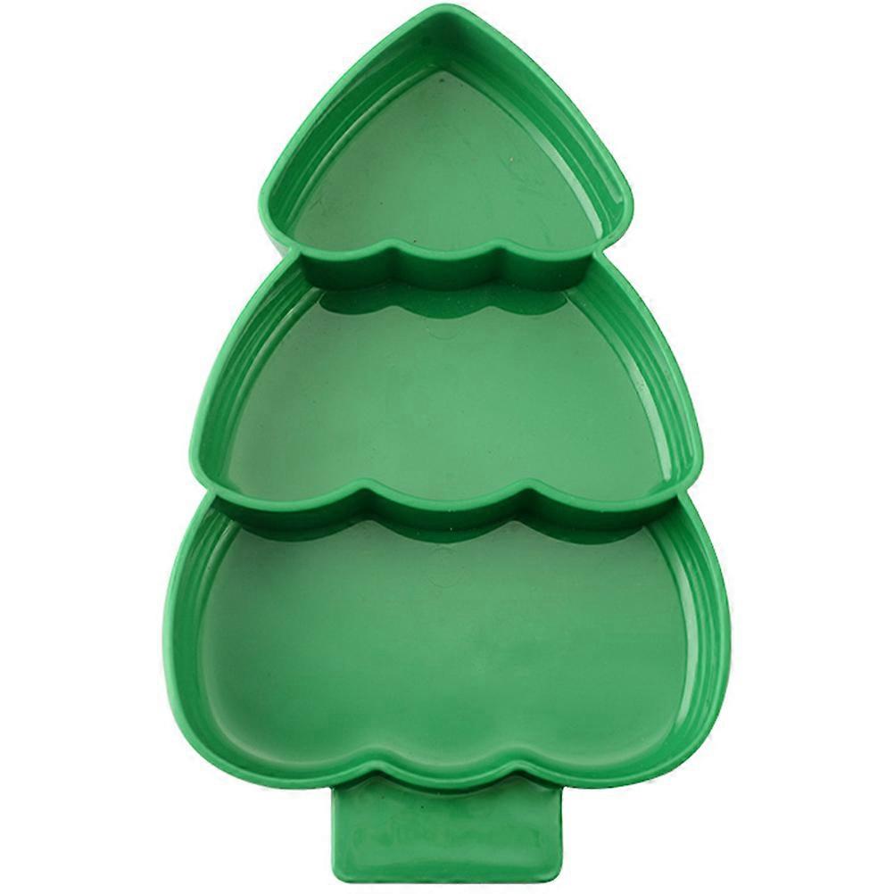 Plastic Christmas Tree Serving Tray For Parties Home Use Simple Design 1Pcs
