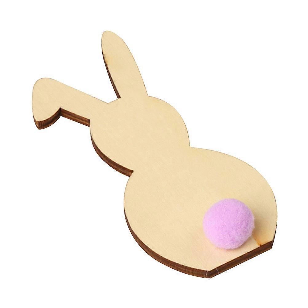 Wood Rabbit Desktop Decor for Easter Home Party Ball Pattern 6.5 Inches