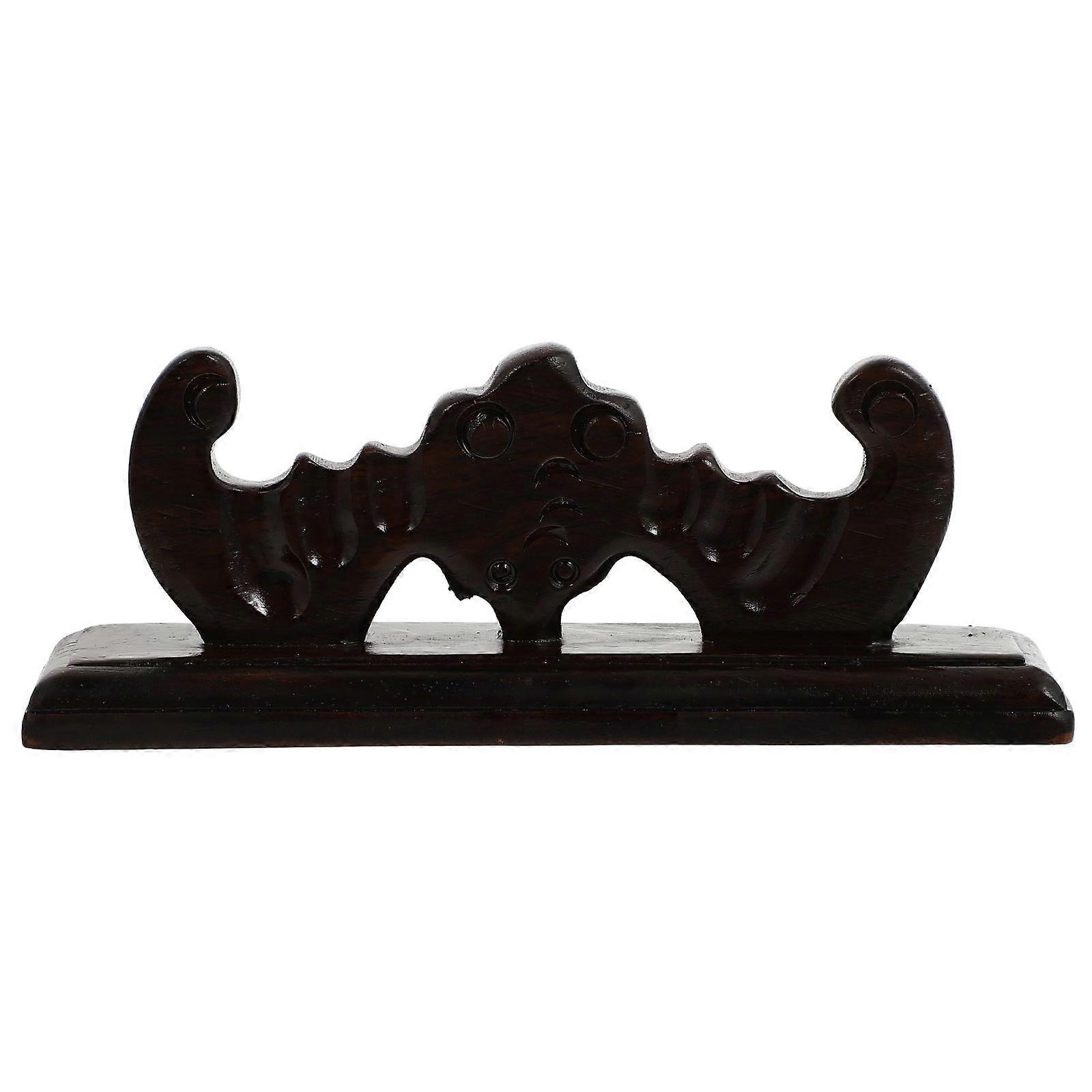 حامل القلم رف خشبي مثالي لتخزين فرش الحبر وأقلام الخط في المنزل مكتب 1 قطعة خشب أسود