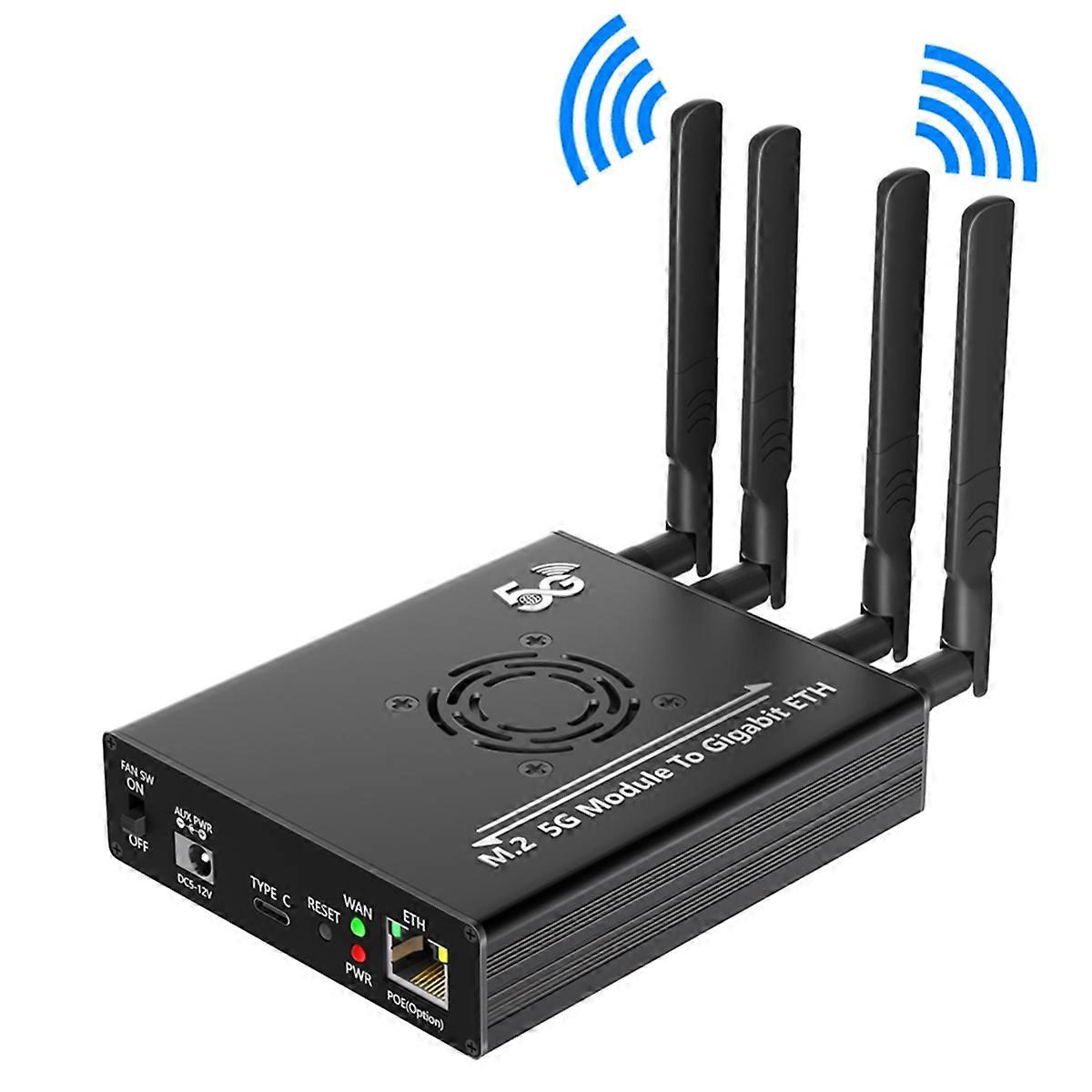 NGFF(M.2) 5G Module to Type C Adapter with POE Module and Dual SIM Card Slot and RJ45 Port, Realtek