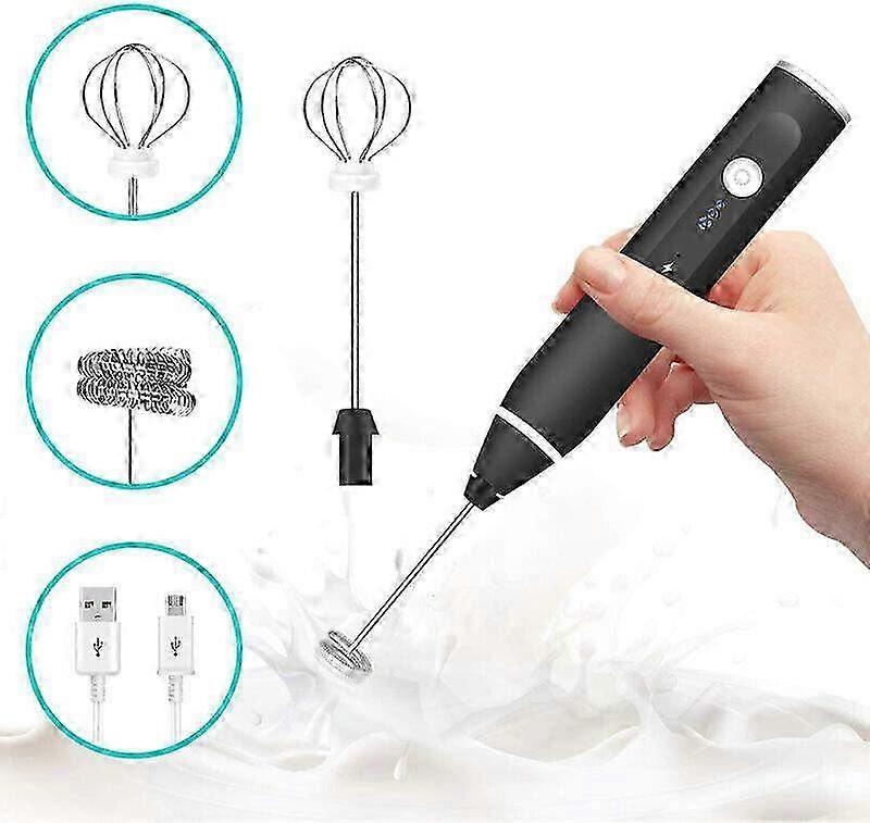 USB Rechargeable Double Head Electric Milk Frother - Versatile Whisk for Lattes, Cappuccinos, & Frothy Drinks at Home