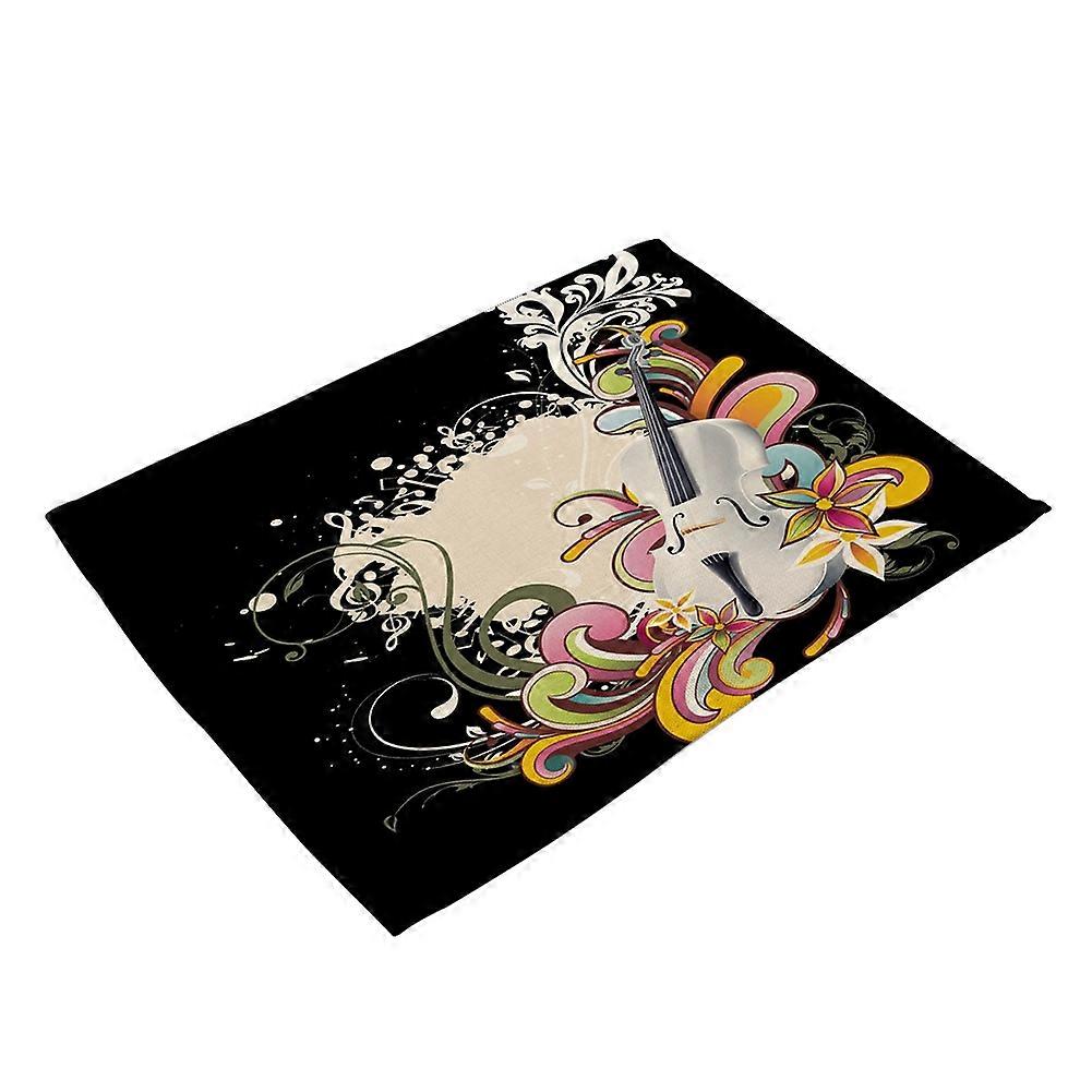 Music Element Print Anti-Slip Heat-insulation Placement Bowl Plate Fork Table Mat(MC0069-6)