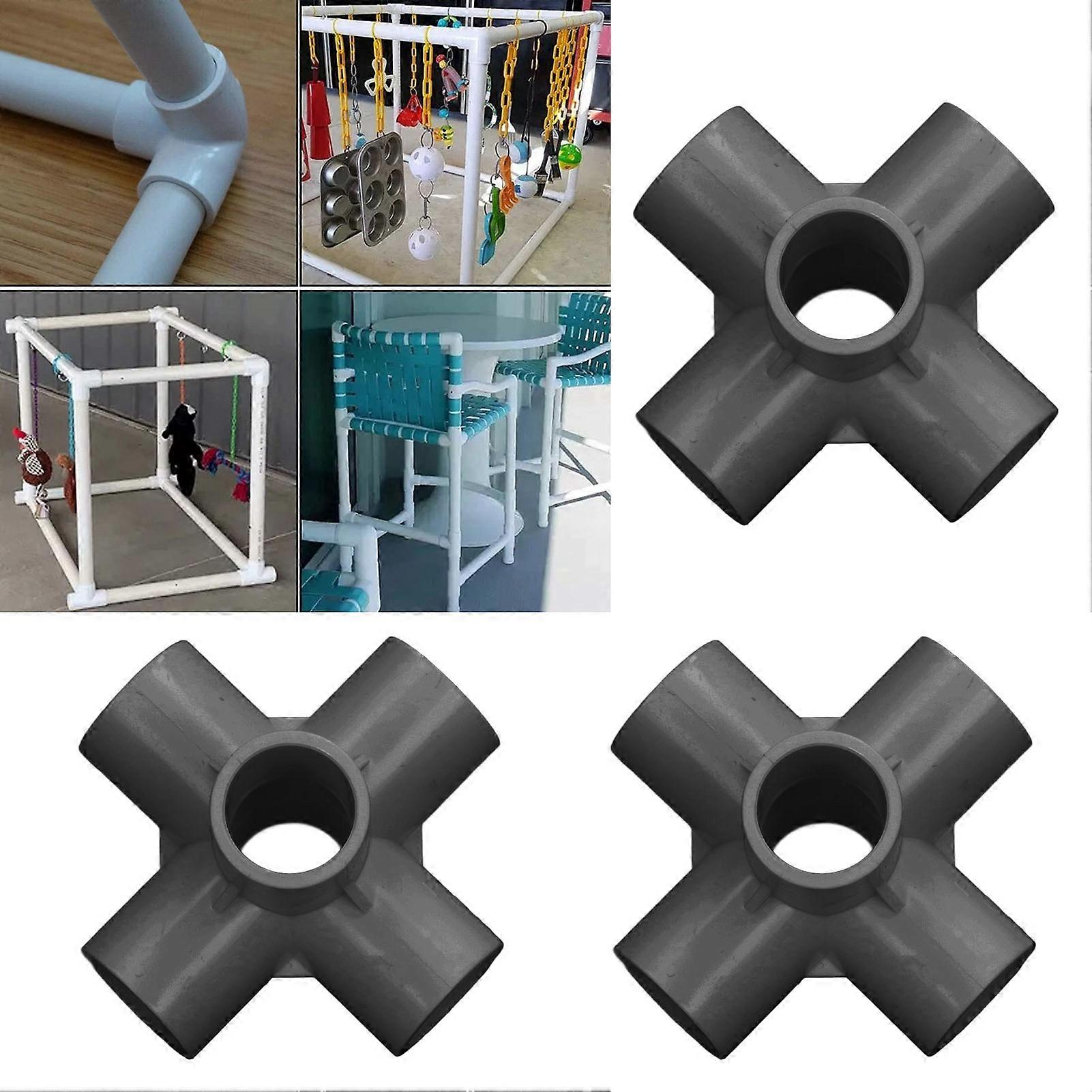 10PCS 6ウェイパイプ継手PVCプラスチックパイプコーナーエルボコネクタ20mm内径ブラック