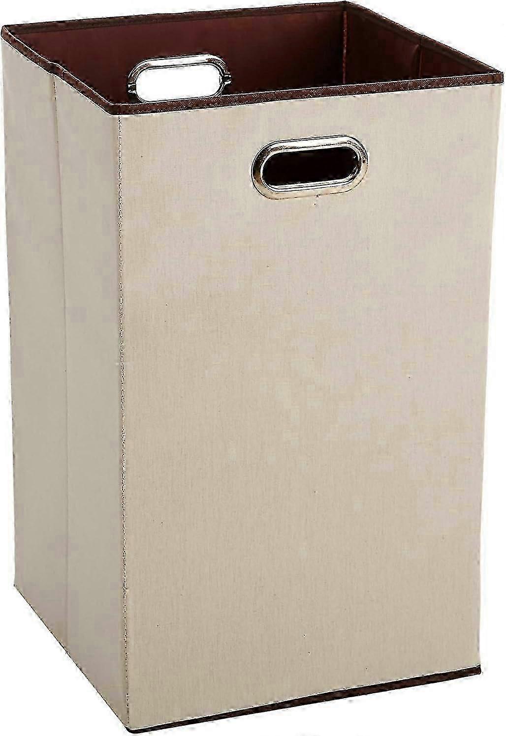 Foldable Rectangular Laundry Basket, Beige