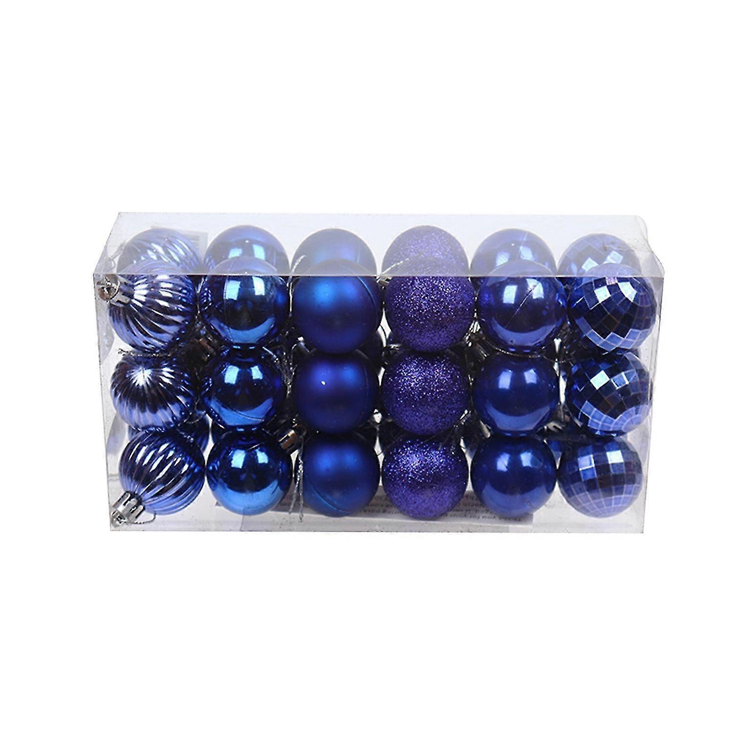 36Pcs/Box Portable Christmas Ball Attractive PVC Decorative Shatterproof Hanging Ball Pendant for Fe