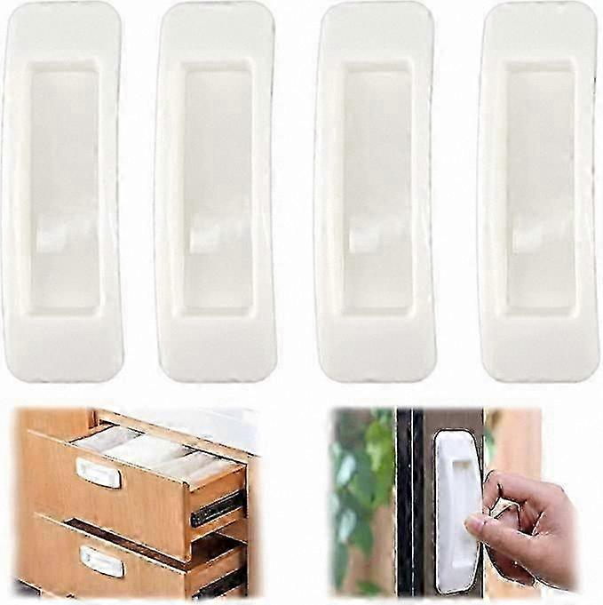 4 Pack Self-Adhesive Drawer Pulls for Cabinets and Windows Easy-to-Use Handle Solution for Quick Access and Organization