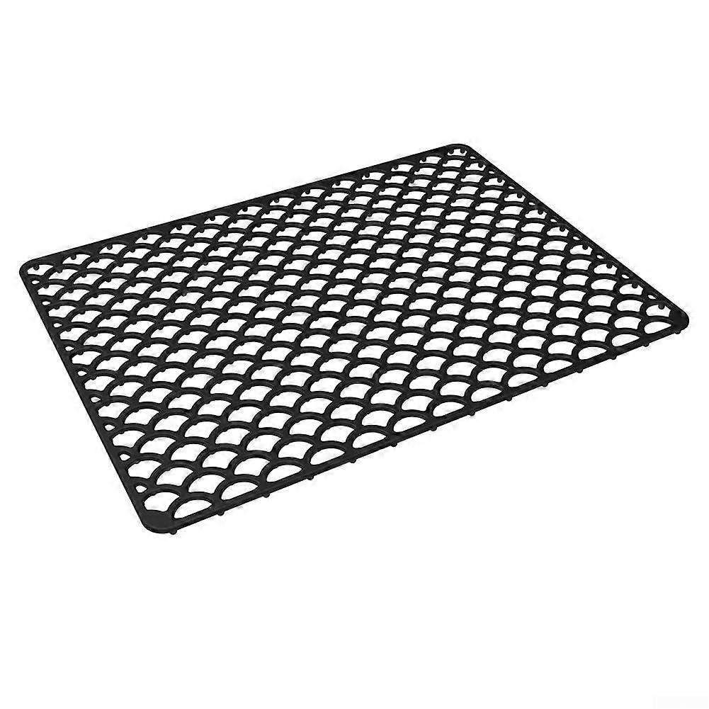 Soft Silicone Sink Mat for Kitchen Protection, Noise Reduction, Center Sink Compatibility, Black Color