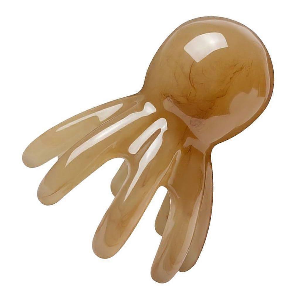 Eight Claw Octopus Comb Resin Scalp Massage Tool Handheld Gua Sha Tool Acupoint Relief Light Brown