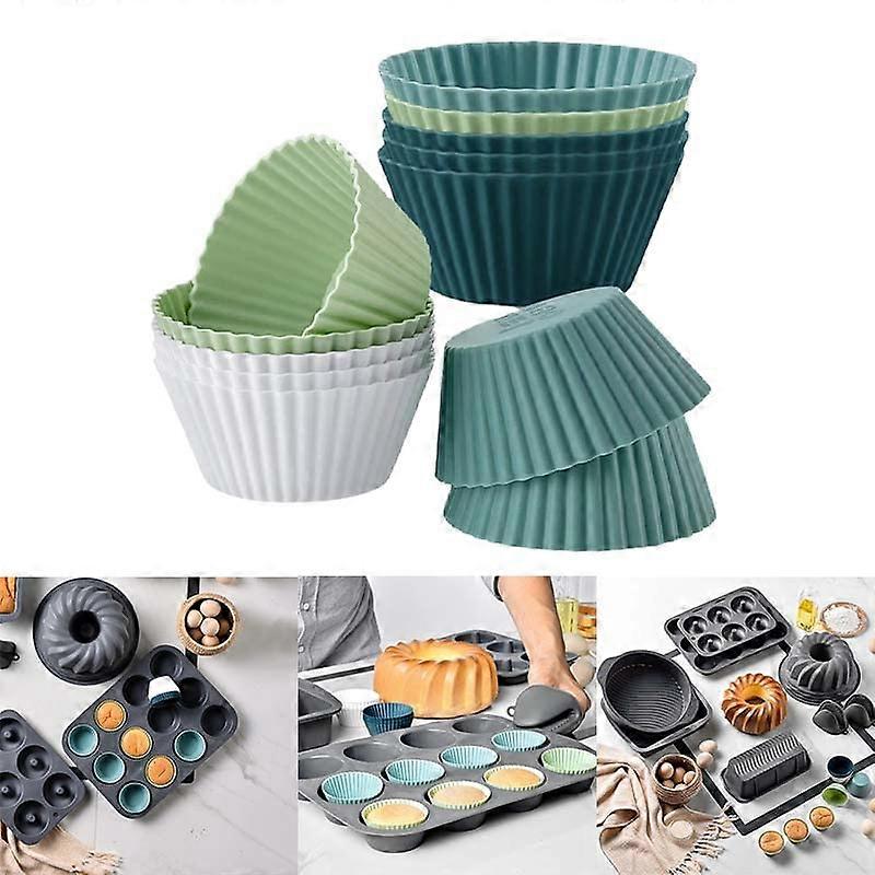 Silicone Cupcake Moulds 12 PCS Reusable NonToxic BPA  NonStick