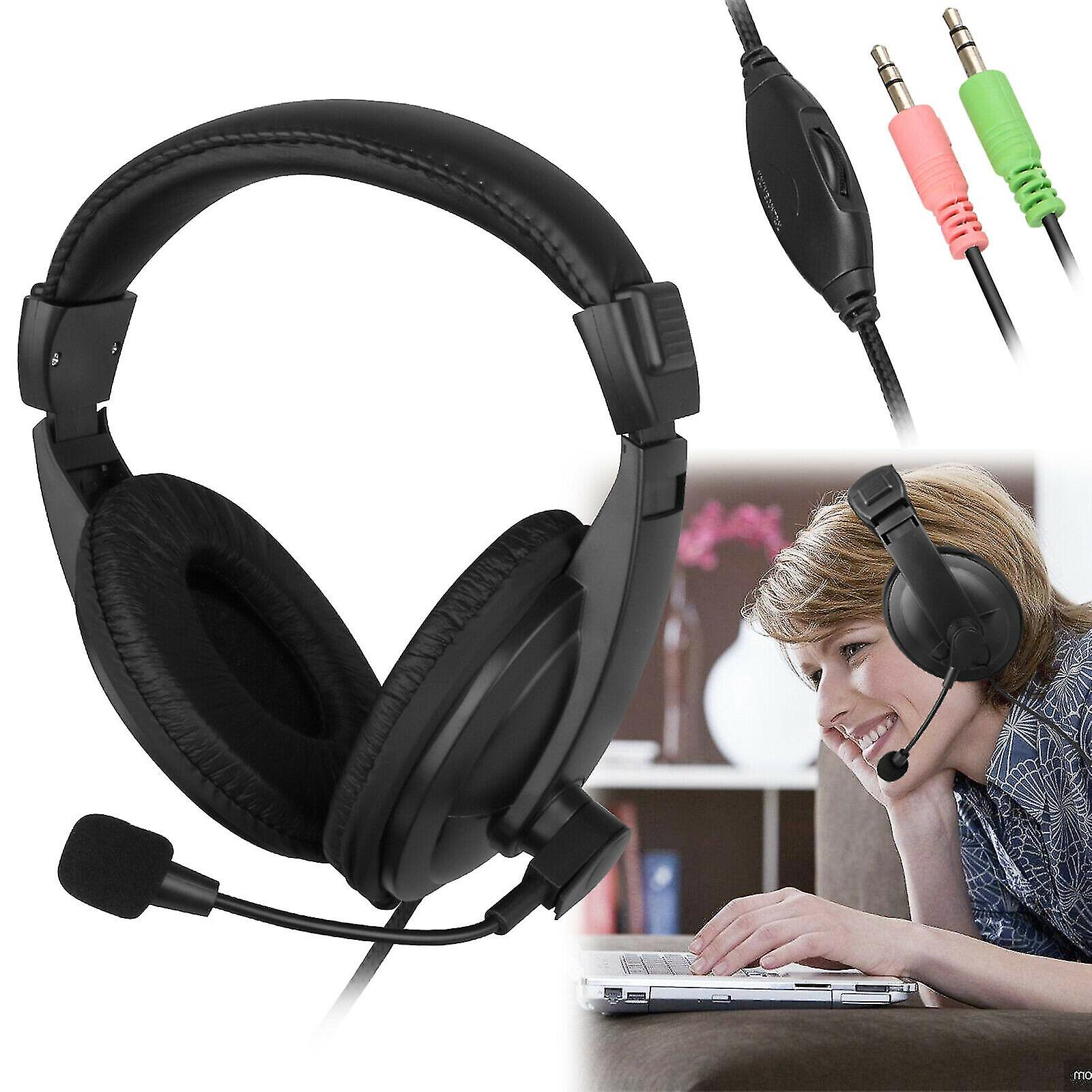 Wired Handsfree Earphone Headphones Headset With Mic For Pc Computer Notebook