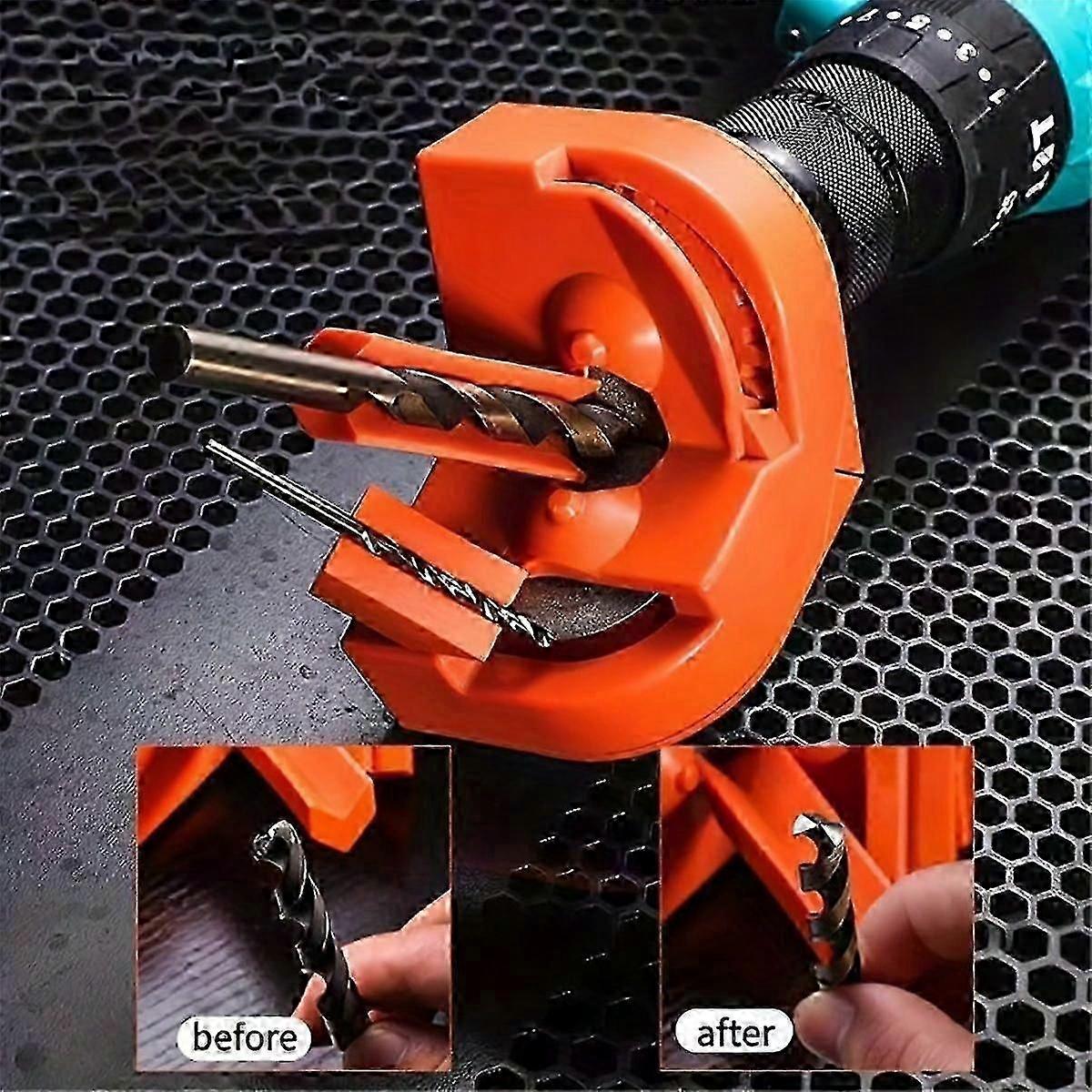 Electric Drill Bit Sharpener for Multipurpose Grinding, Impact Drill & Knife Sharpener with Disposable Double Wheels