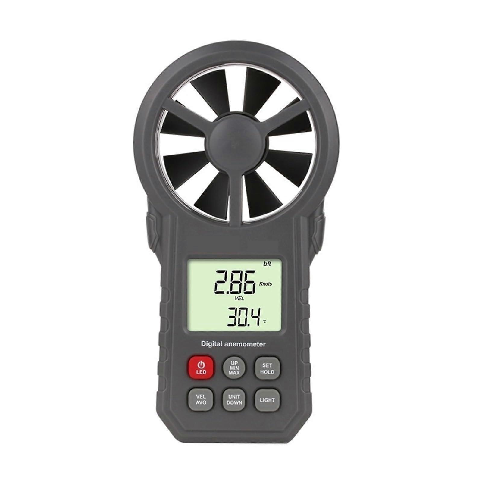 Anemometer Wind Speed Air Velocity Temp Gauge Meter Portable Digital Anemometer Thermometer Wind Cold Indicator LED Backlight Easy to Use Ref: 3243