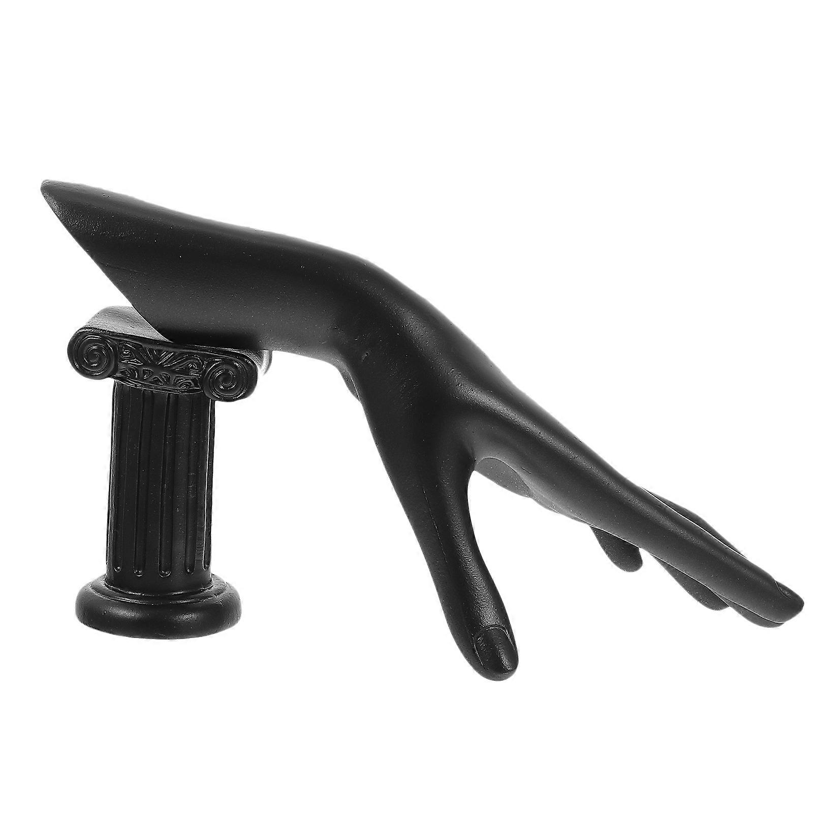 Black Resin Hand Form Ring Holder for Displaying Jewelry Accessories Creatively and Organized 6.5