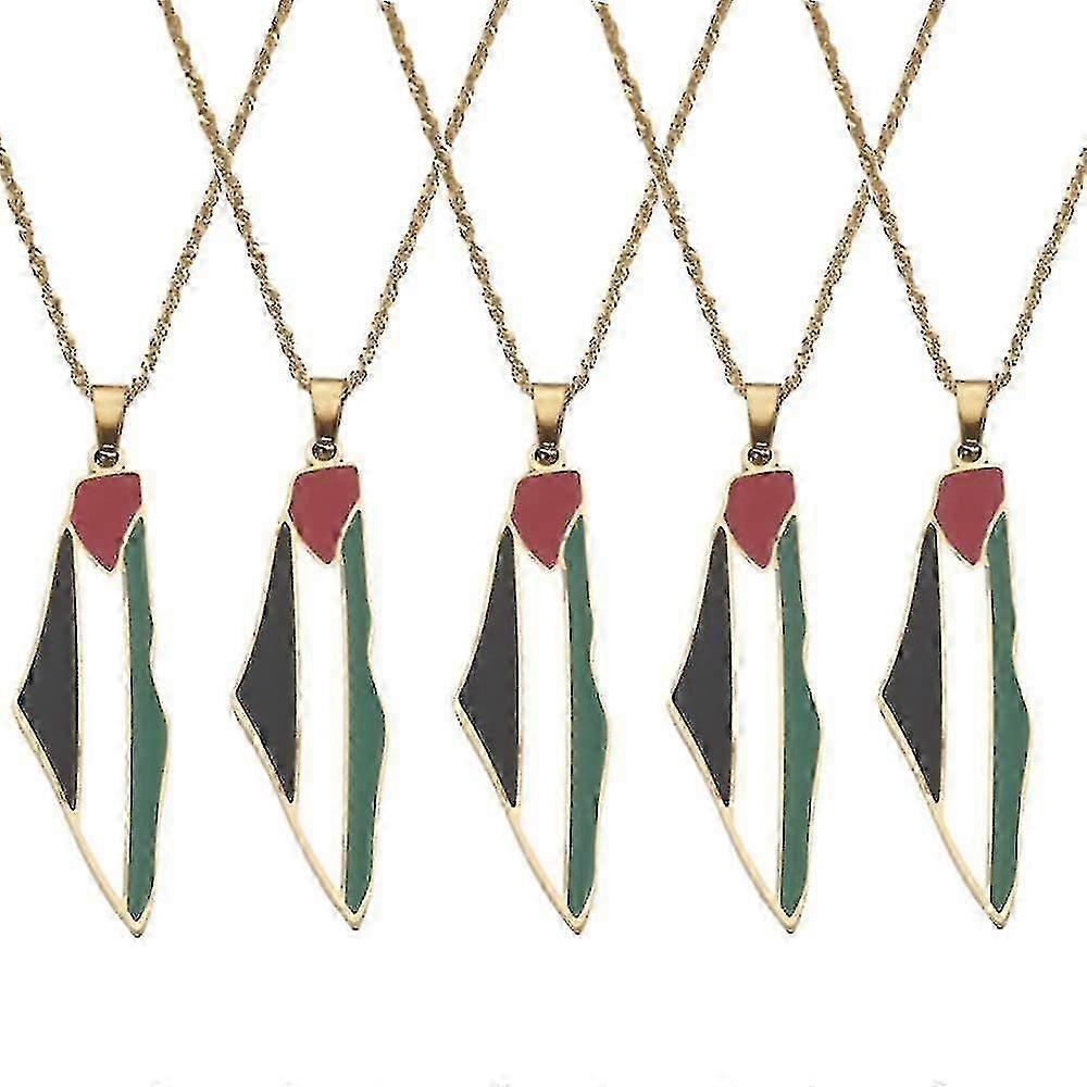 1-10kpl Palestiinan lippukartta kaulakoru riipus 50cm ketju palestiinalainen 2024