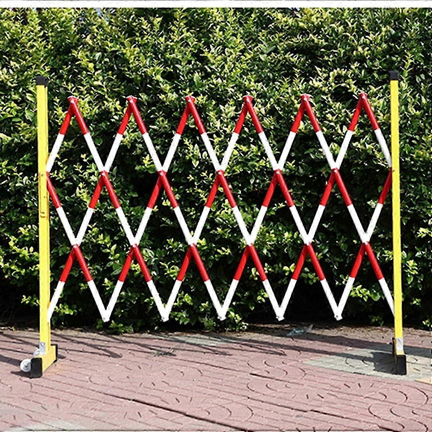 Folding Barrier, Folding Barrier with Wheels, Mobile, Isolated, Retractable Traffic Fence, Flexible, Portable Crowd Barrier (Yellow, 1.2 x 3 M)