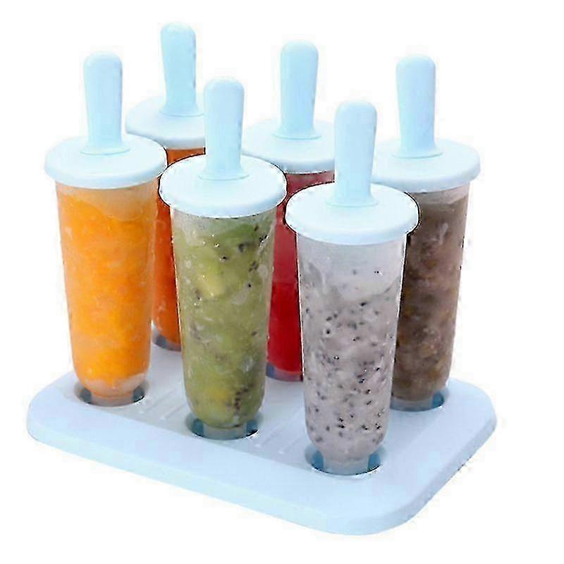 1Set 6 Cells Round Shape DIY Ice Cream Maker Ice Cream Molds Desser...