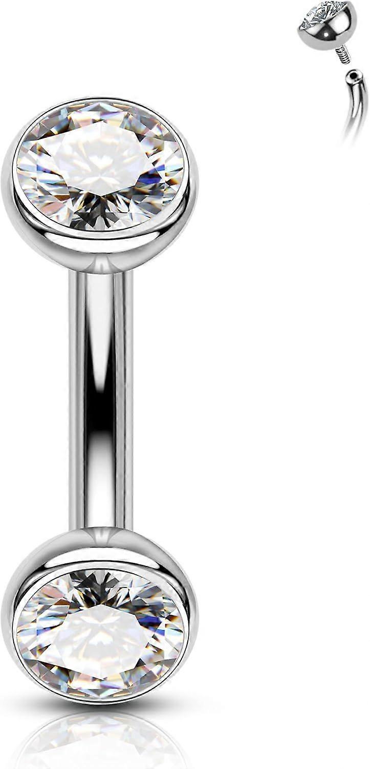 G23 Solid Titanium Belly Button Rings 14G 8MM bar Belly Button Piercing