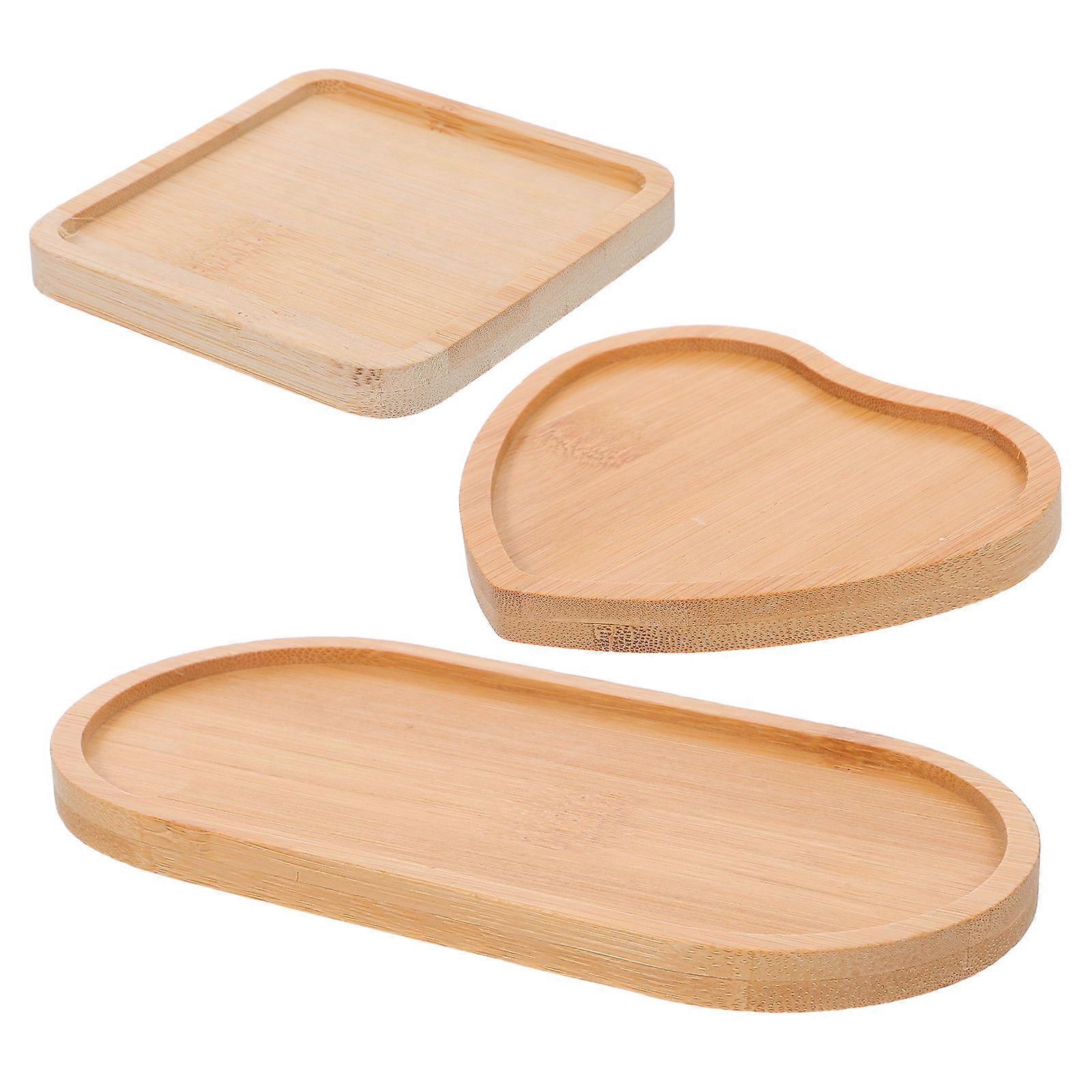3pcs Mosaic Bamboo Coasters Blank Bases for DIY Crafts, Art Plates, Drinks & Plants Durable & Easy to Clean Home Decor